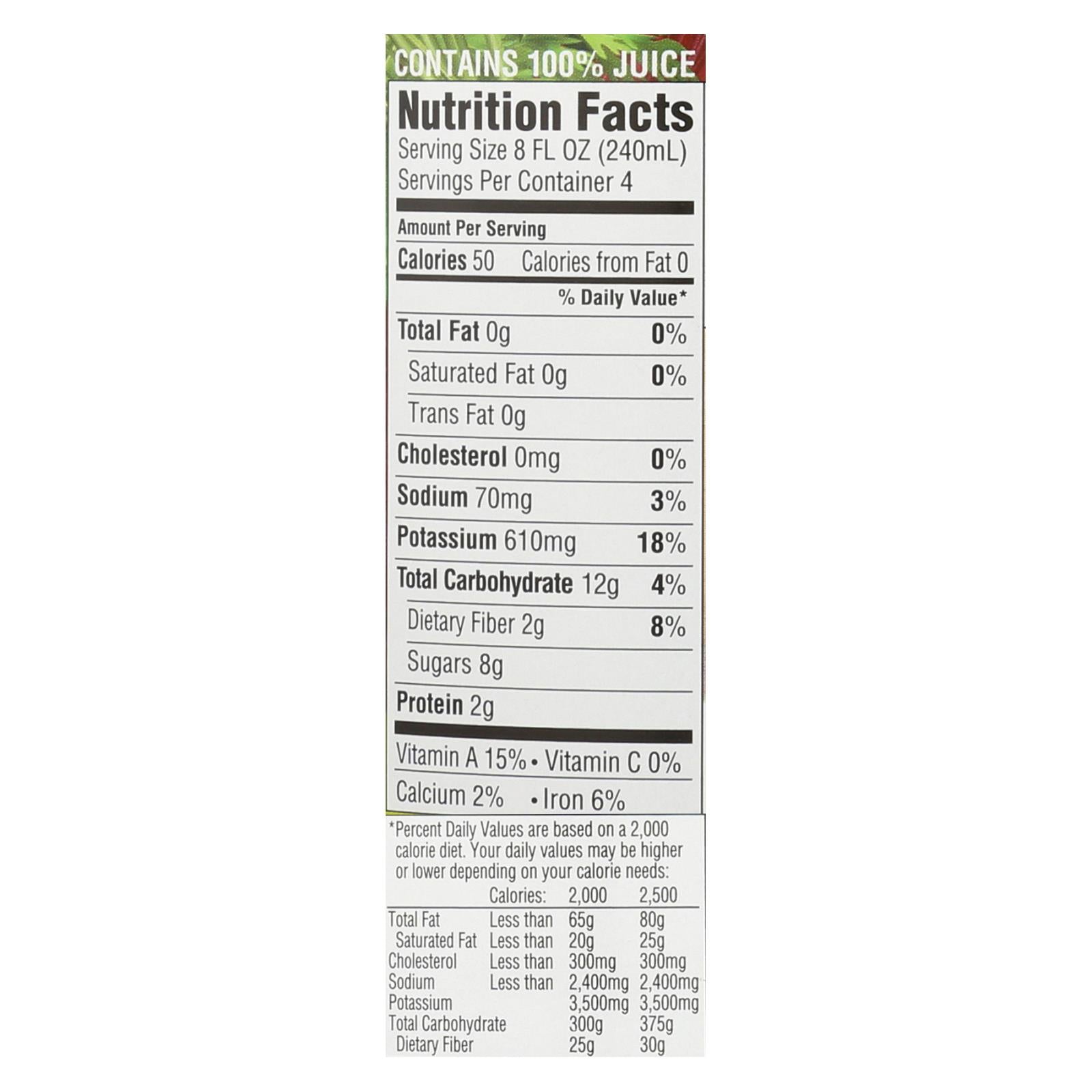 Rw Knudsen Very Veggie Organic Juice  - Case of 6 - 32 FZ