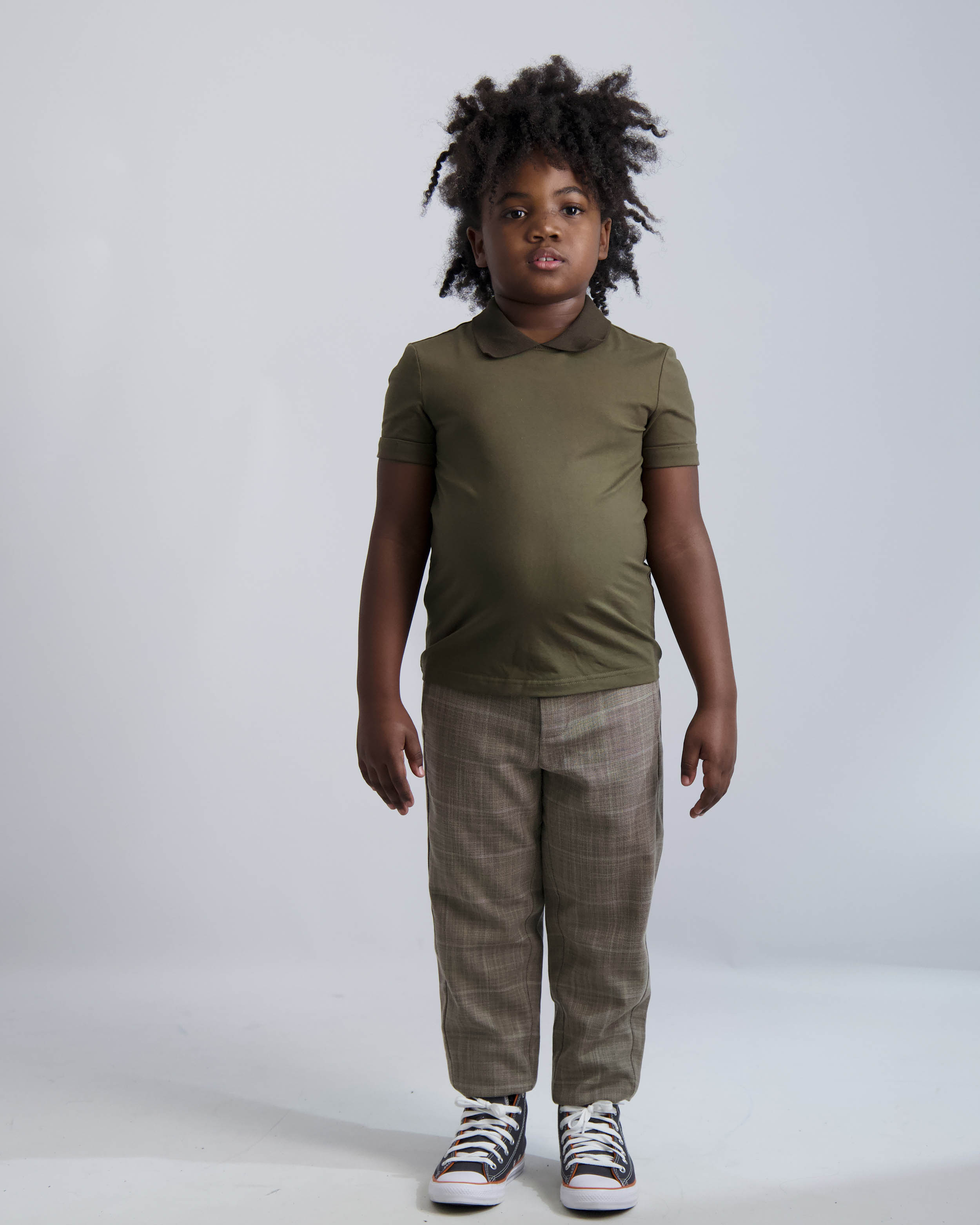 Camel Windowpane Dress Pants