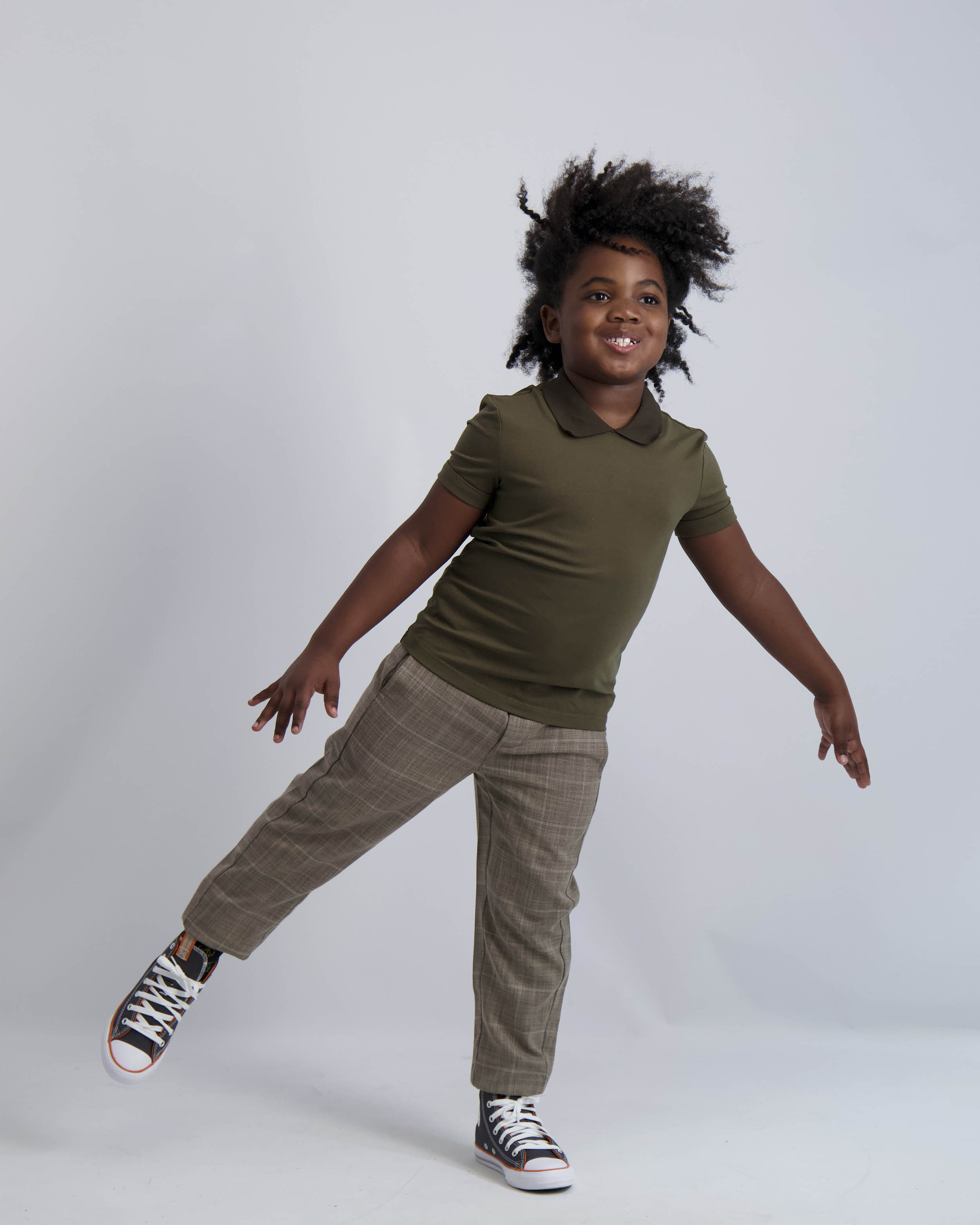 Camel Windowpane Dress Pants