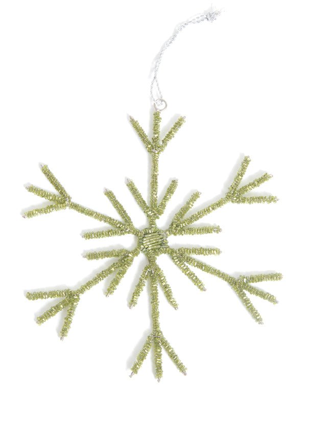 12" Stick Snowflake Ornament Green Arcadia Home