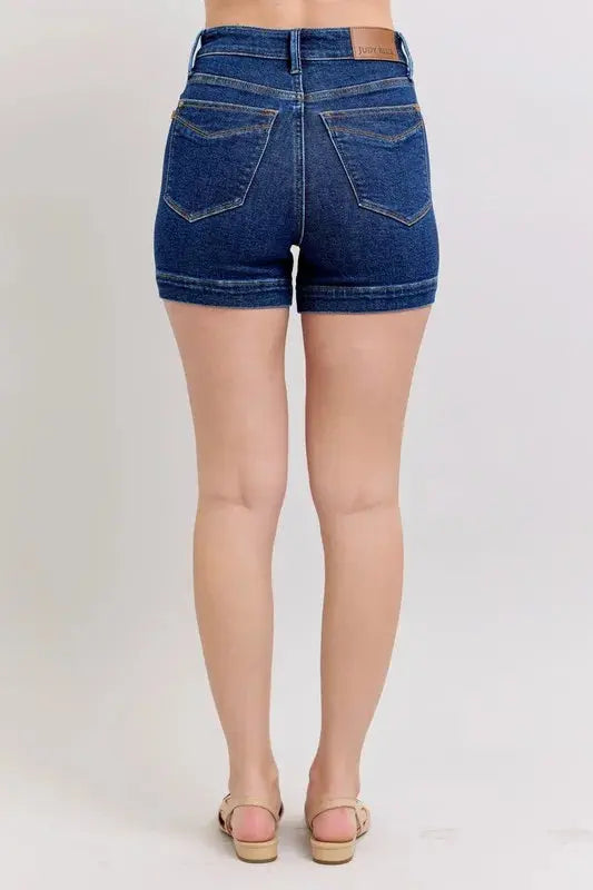Judy Blue Jeans - Plus Size High Waist Tummy Control Denim Shorts
