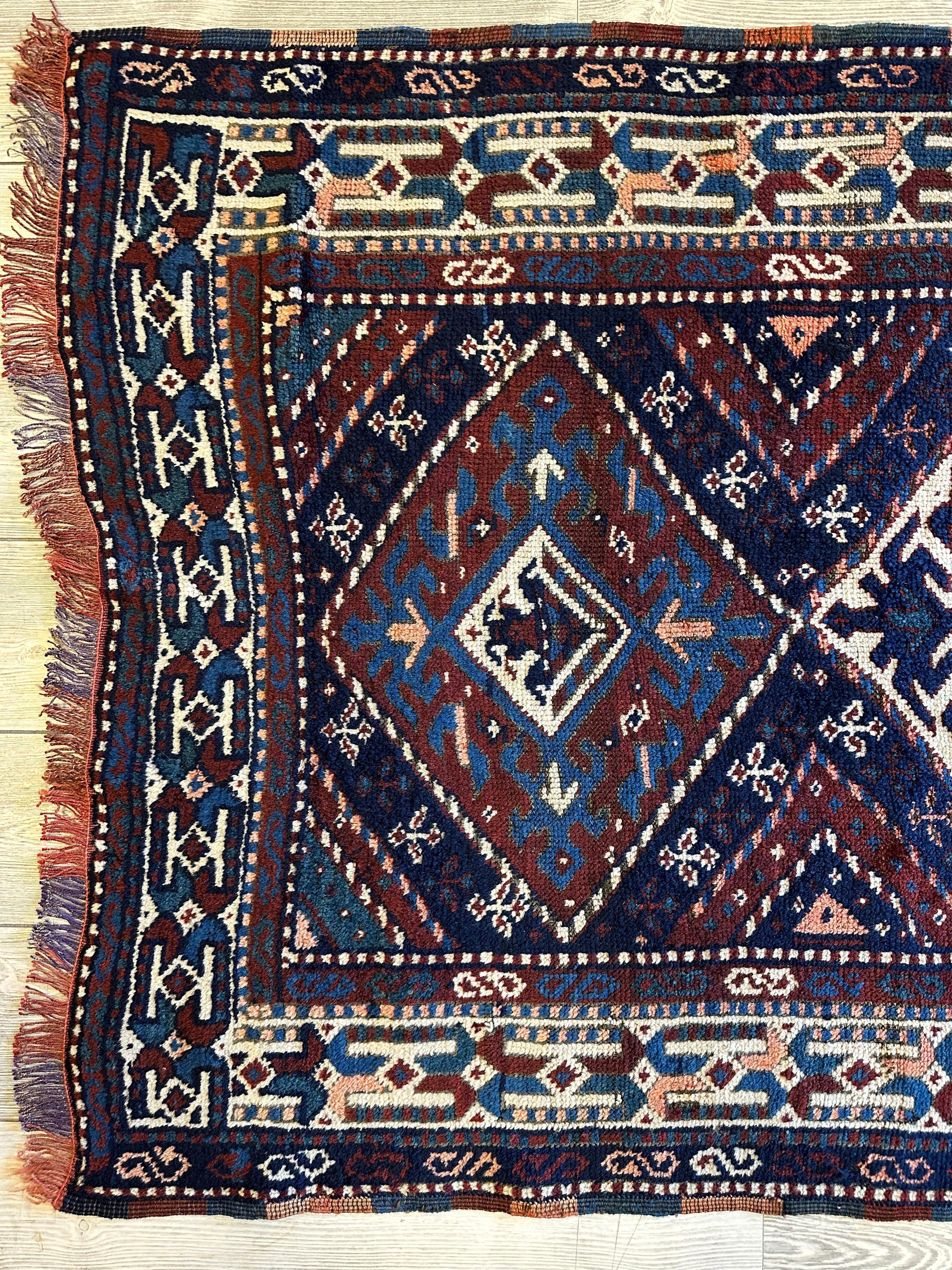1920’s Antique Kurdish 4X3 Rug