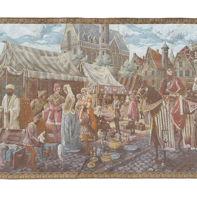 1990s Belgium Wall Tapestry 4'1” x 6’4”