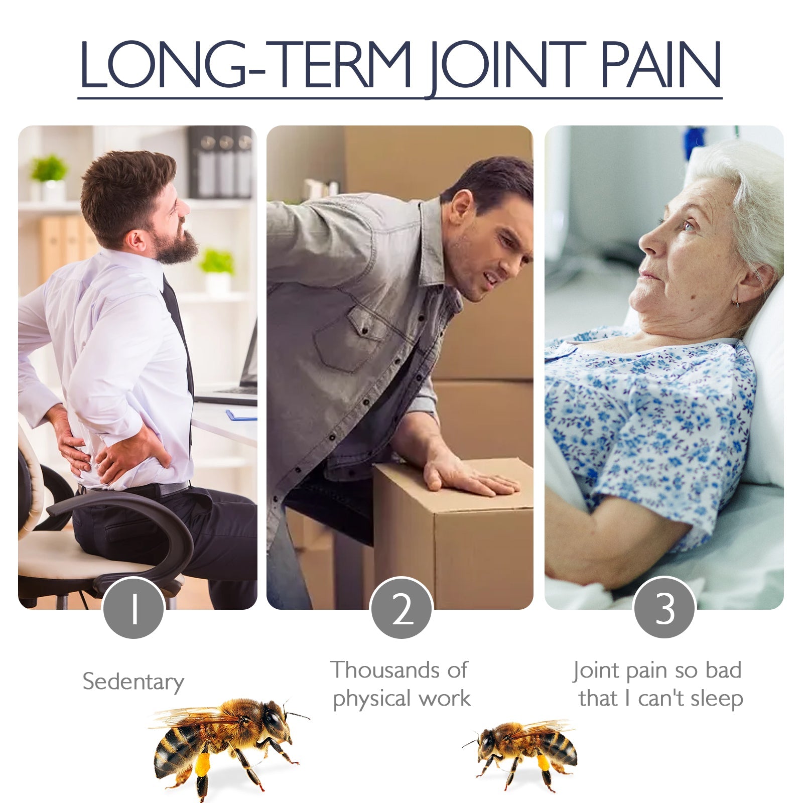 Bee Venom Joint Ointment, Relieves Hands Feet Bones Knees Lumbar Spine Sedentary Joint Pain Body Care Ointment