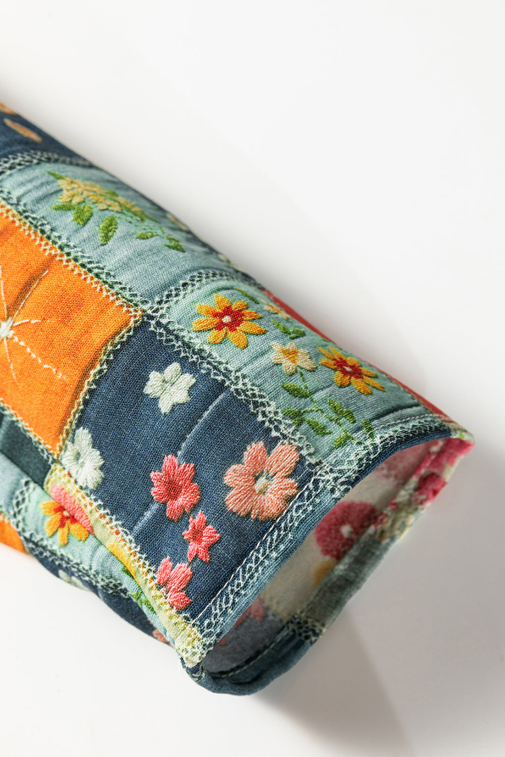 Floral Half Placket Collared V-Neck Blouse