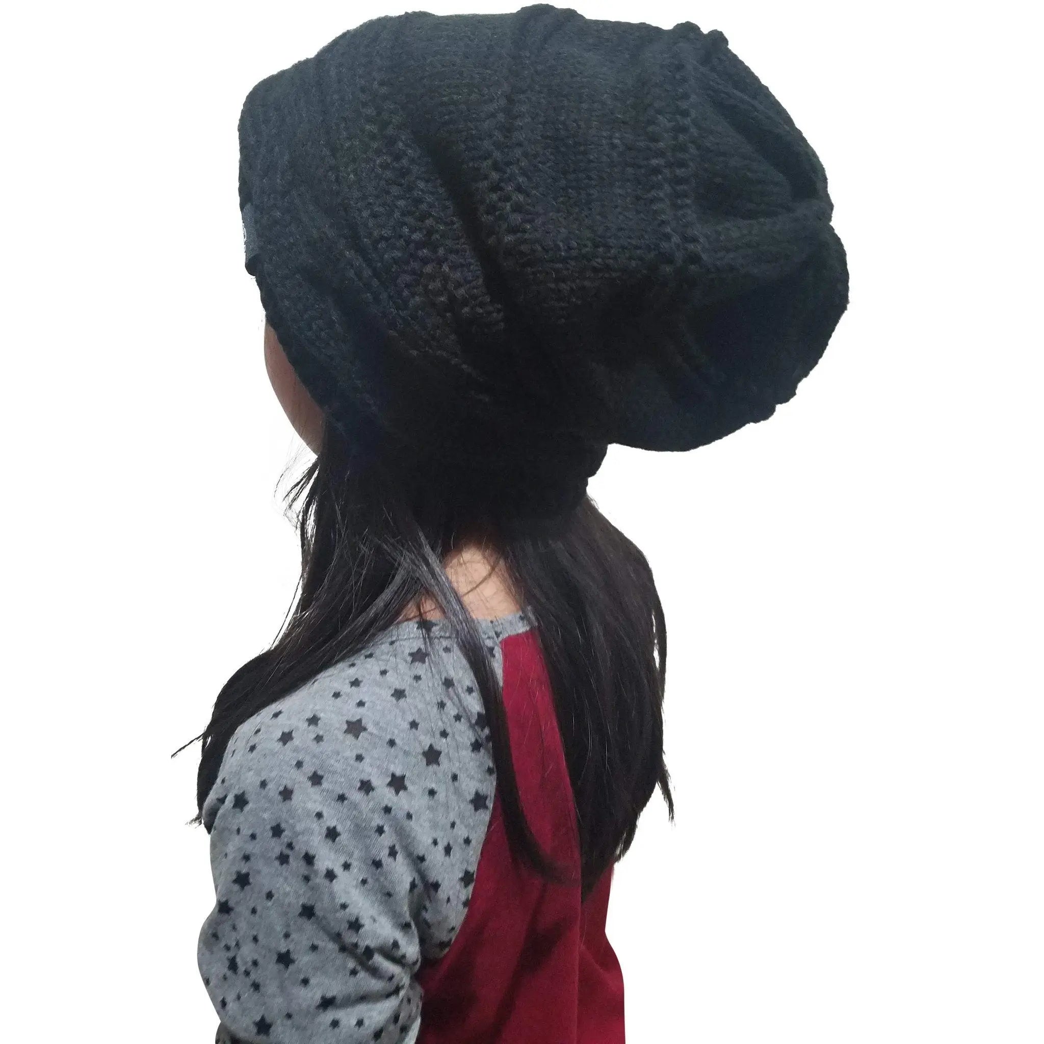 Warmest Fleece Lined Slouch Baggy Women Beanie Hat
