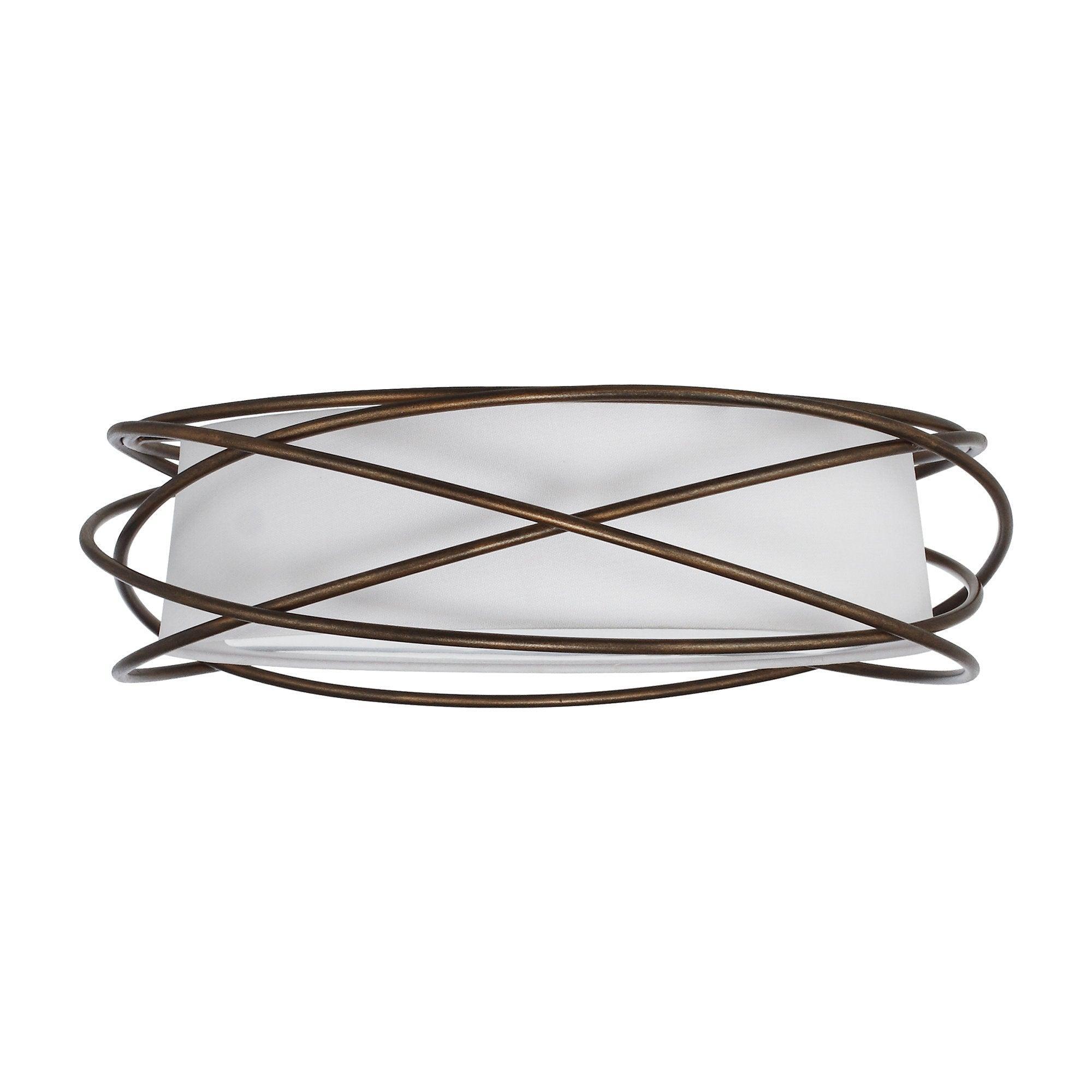 20" Modern Brown LED Flush Mount Ceiling Light