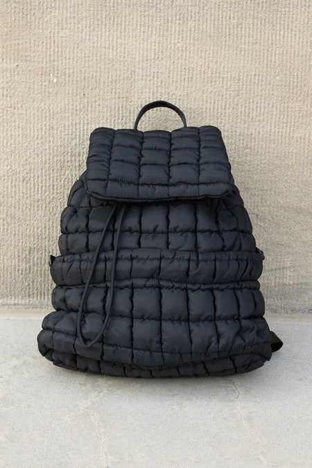 Stevie Quilted Puffer Backpack Large Front Compartment