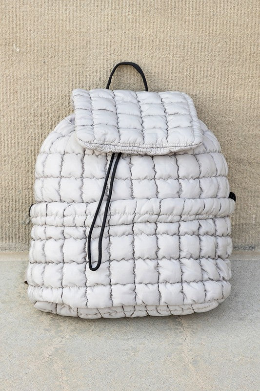 Stevie Quilted Puffer Backpack Large Front Compartment
