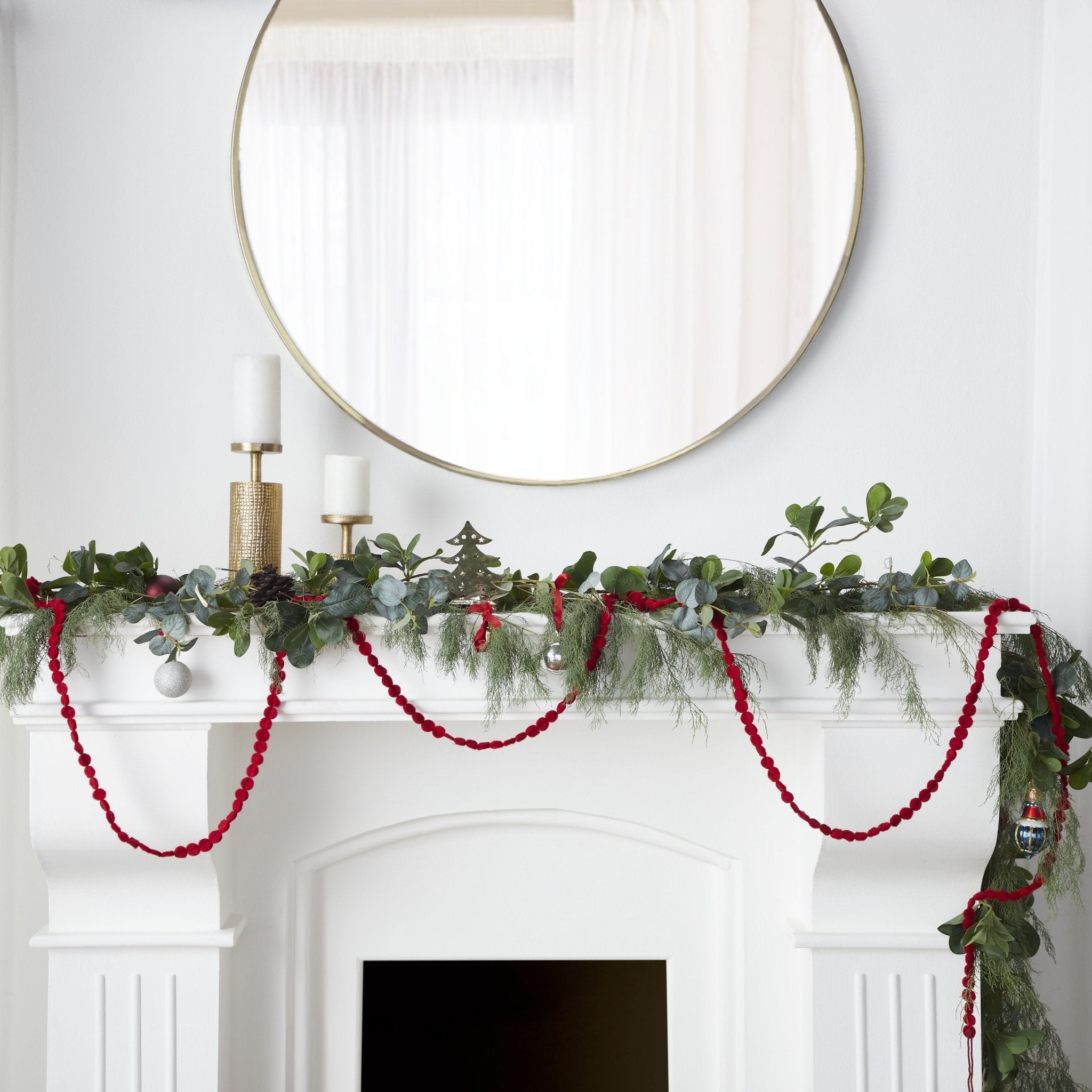 24 Piece Set- Iconic Christmas Mini Tabletop Tree Set- Hand Felted Wool Arcadia Home