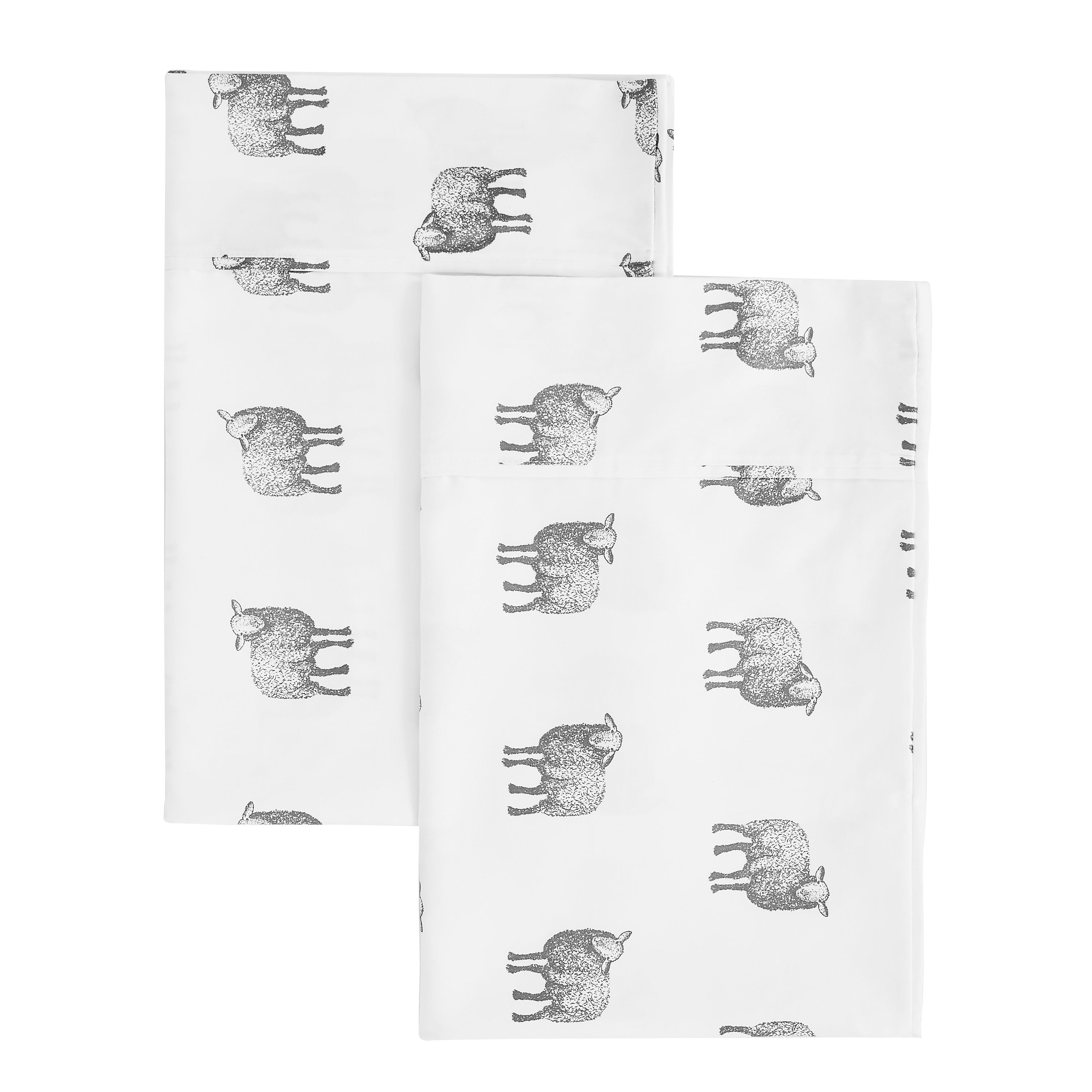 Sheep Printed Pillowcase Pair