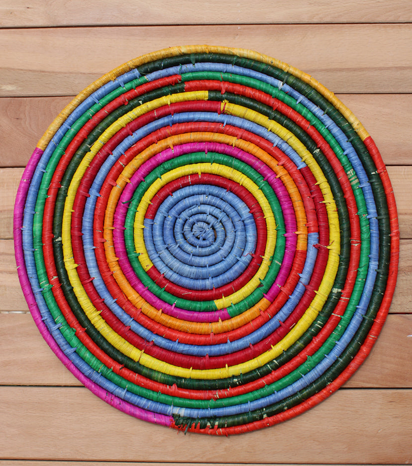Morocco Placemat, colorful raffia Woven tabletop