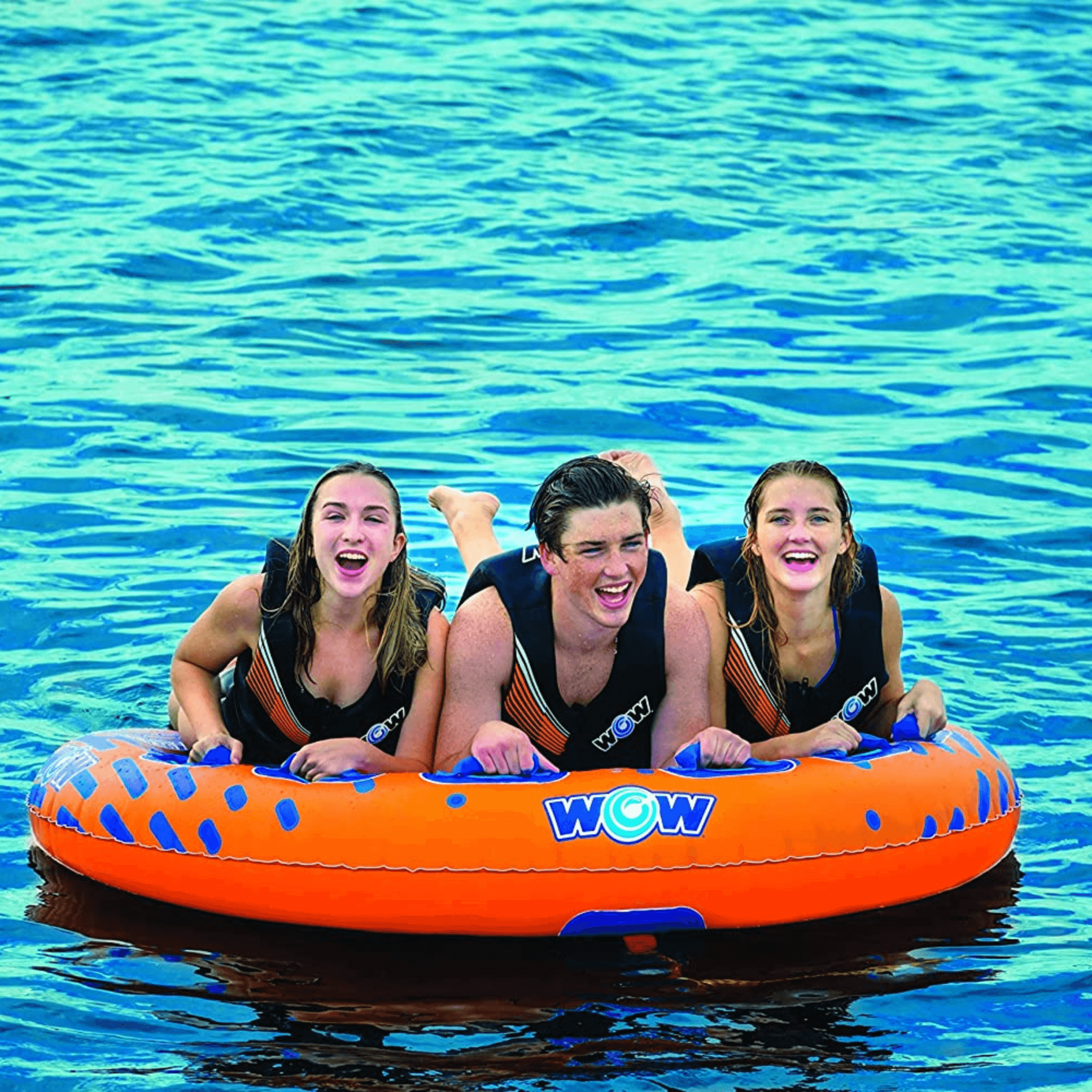 WOW Watersports Nova 3 Person Towable Deck Tube with Foam Handles