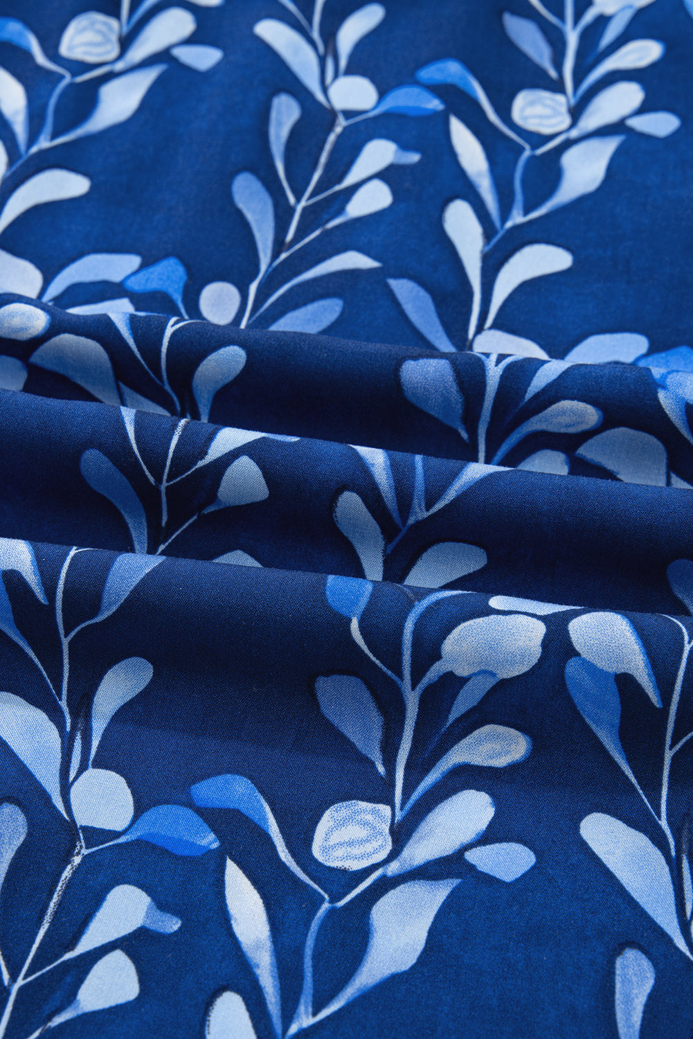 Floral 3/4 Sleeve Notched Neck Blouse