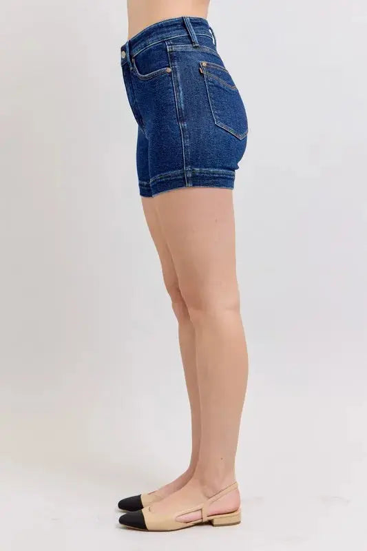 Judy Blue Jeans - Plus Size High Waist Tummy Control Denim Shorts