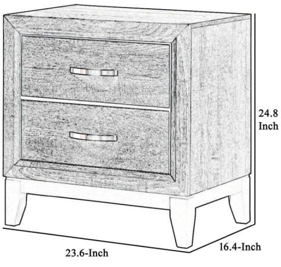 Furniture of America Lucien Modern Wood Nightstand with 2 Drawers