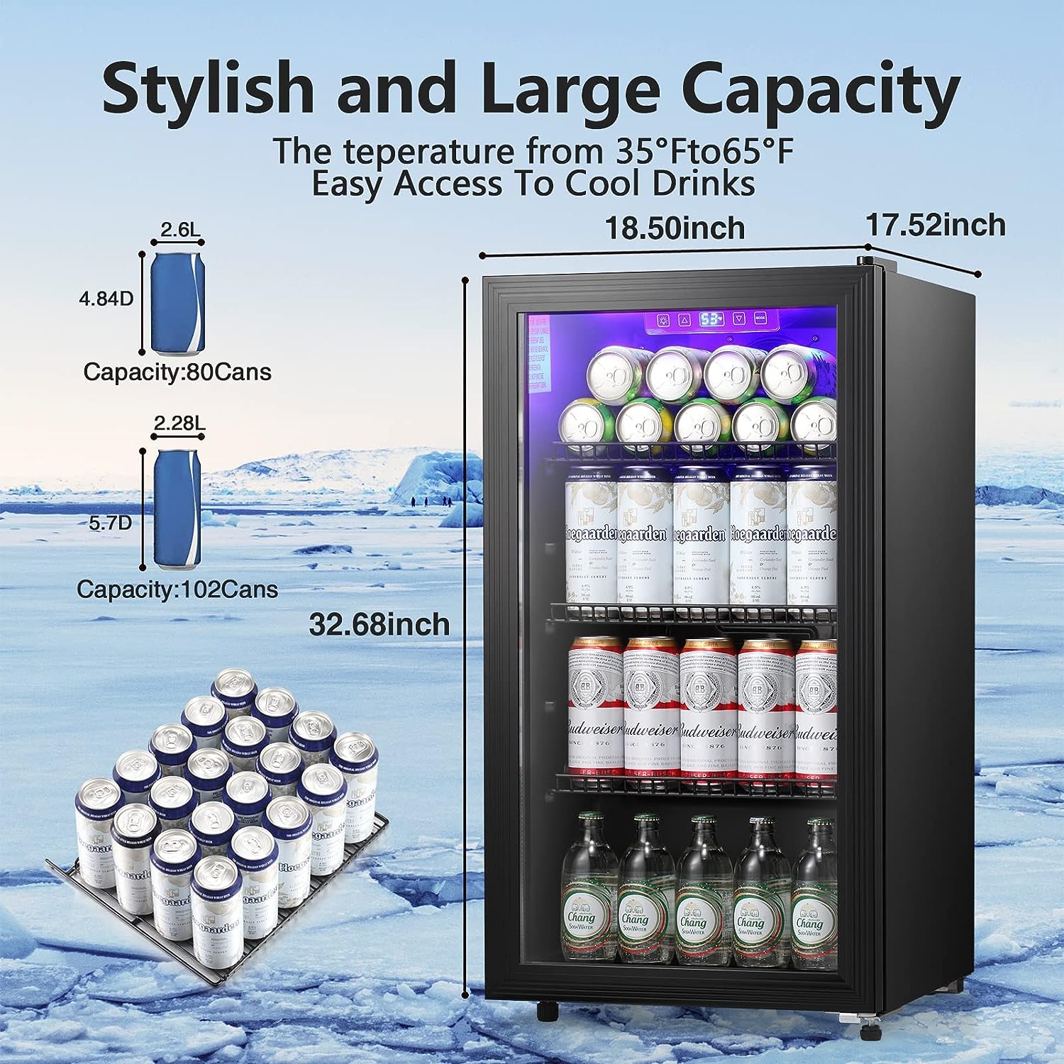 3.2 Cu.Ft Beverage Refrigerator Cooler W6890