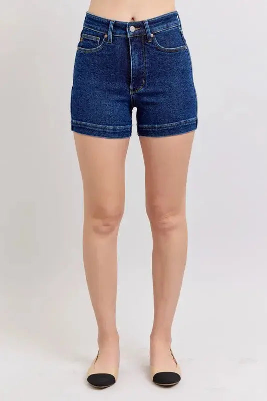 Judy Blue Jeans - Plus Size High Waist Tummy Control Denim Shorts