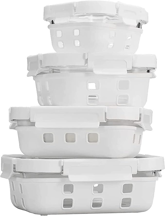 Glass Container w/ Silicone Wrap Set