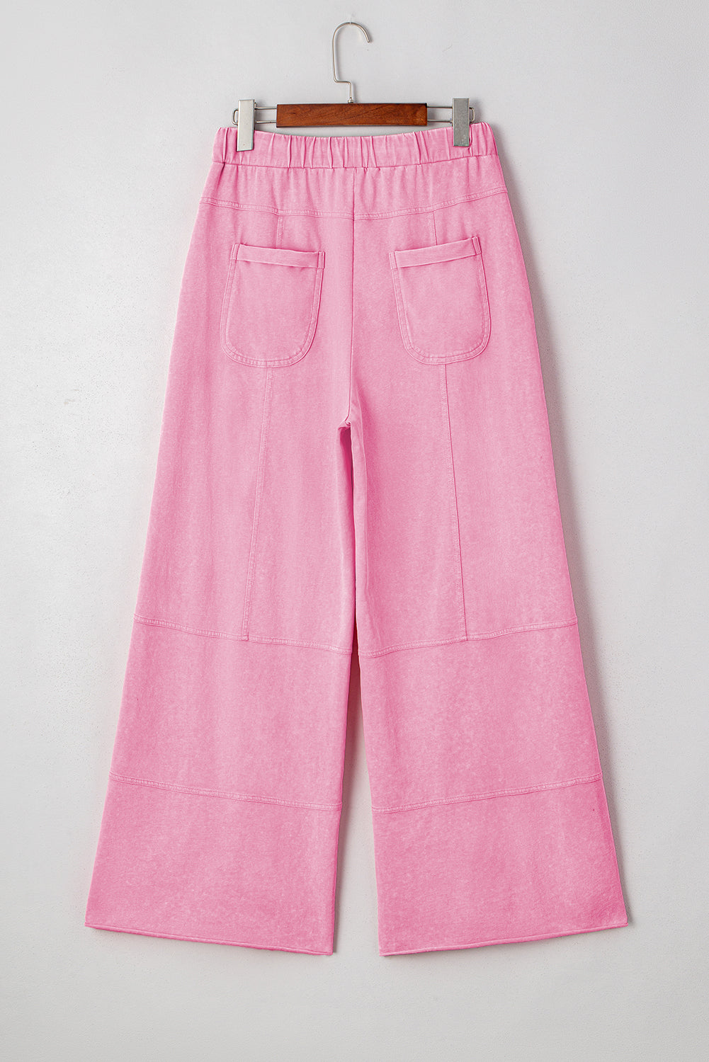 Mineral Wash Reverse Seam Drawstring Elastic Waist Pants