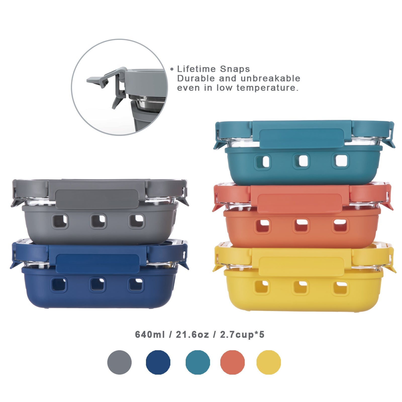 Multicolor Glass Storage Set