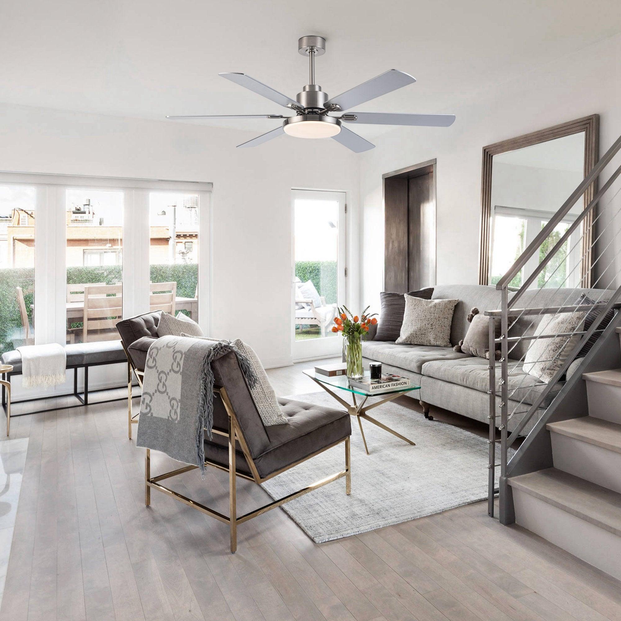 60" Lucknow Modern Ceiling Fan with Lighting and Remote Control