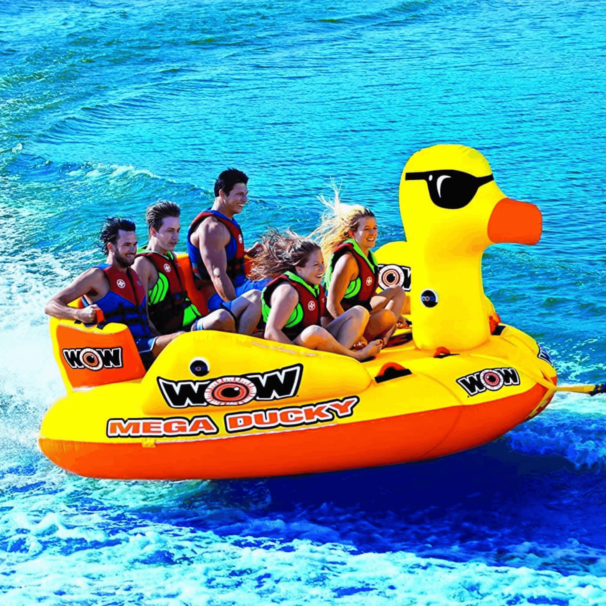 WOW Watersports Mega Ducky 5P Towable with Extra High Backrest