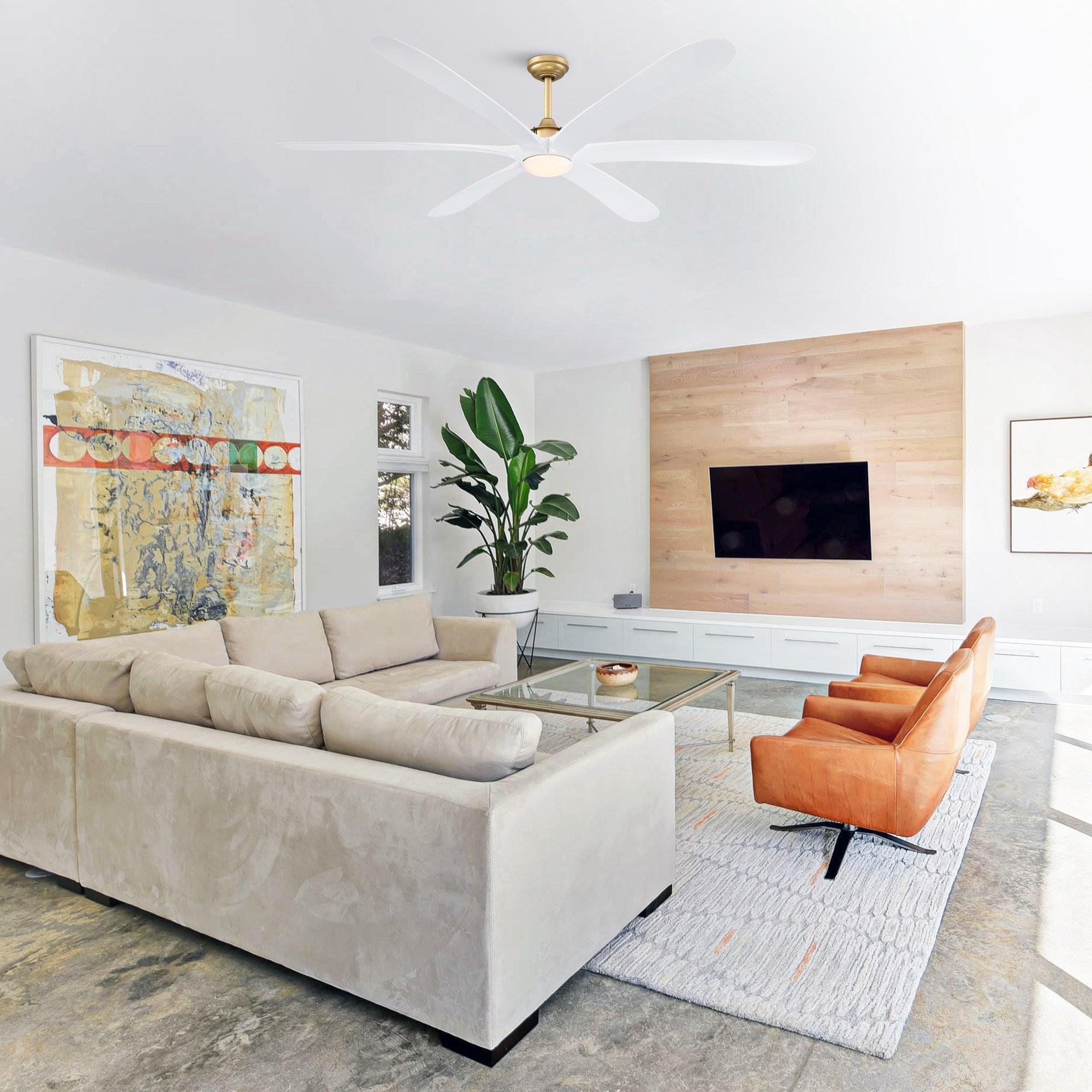 72" Jaydn Farmhouse Satin Nickel DC Motor Downrod Mount Reversible Ceiling Fan with Lighting and Remote Control