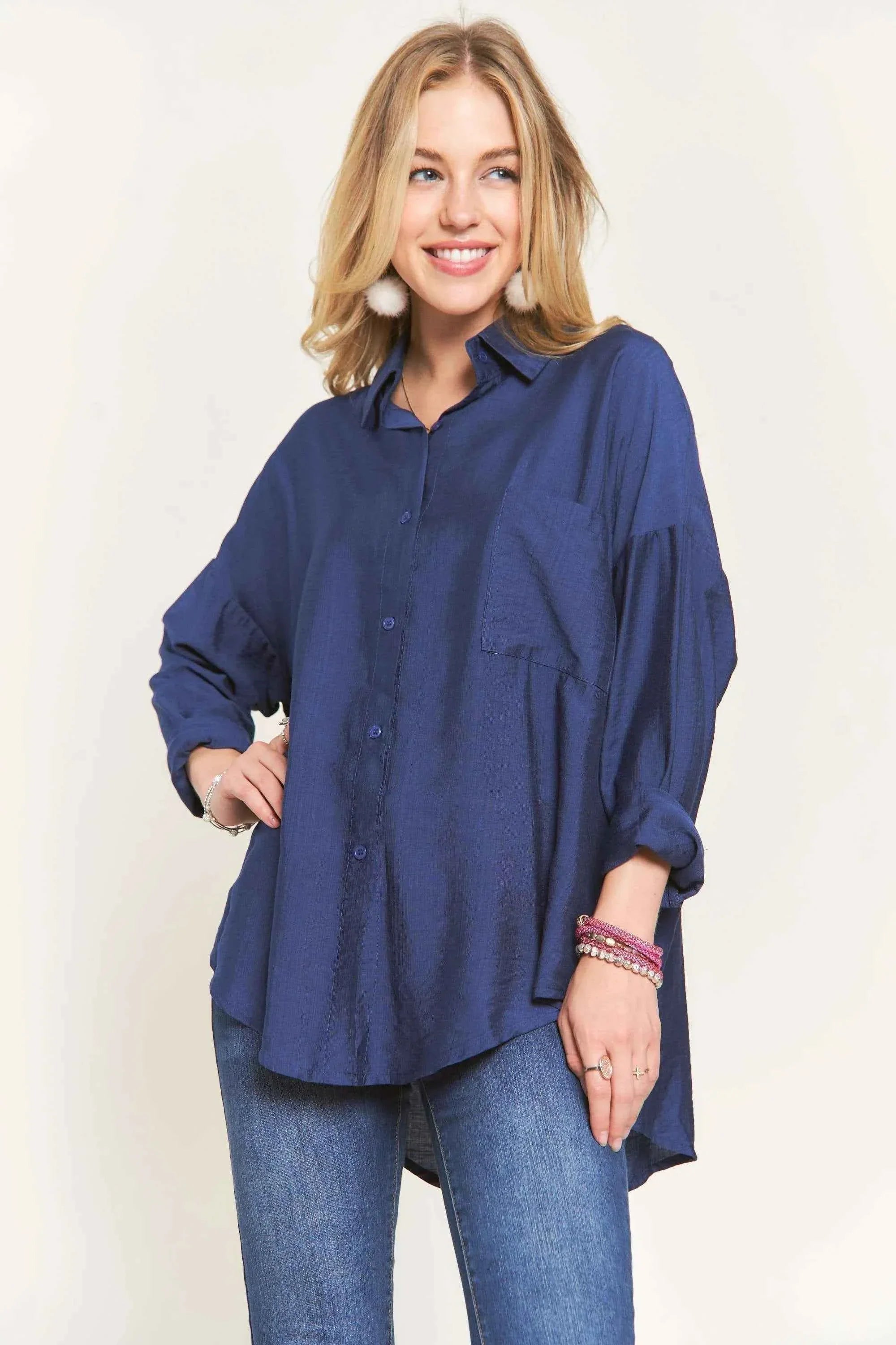 ADORA Button Down Linen Shirt for Women - Stylish Adora Linen Shirt Women Top