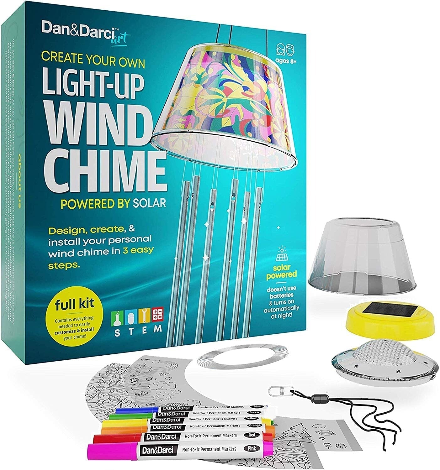 Create Your Own Solar-Powered Light-up Wind Chime Kit by Surreal Brands