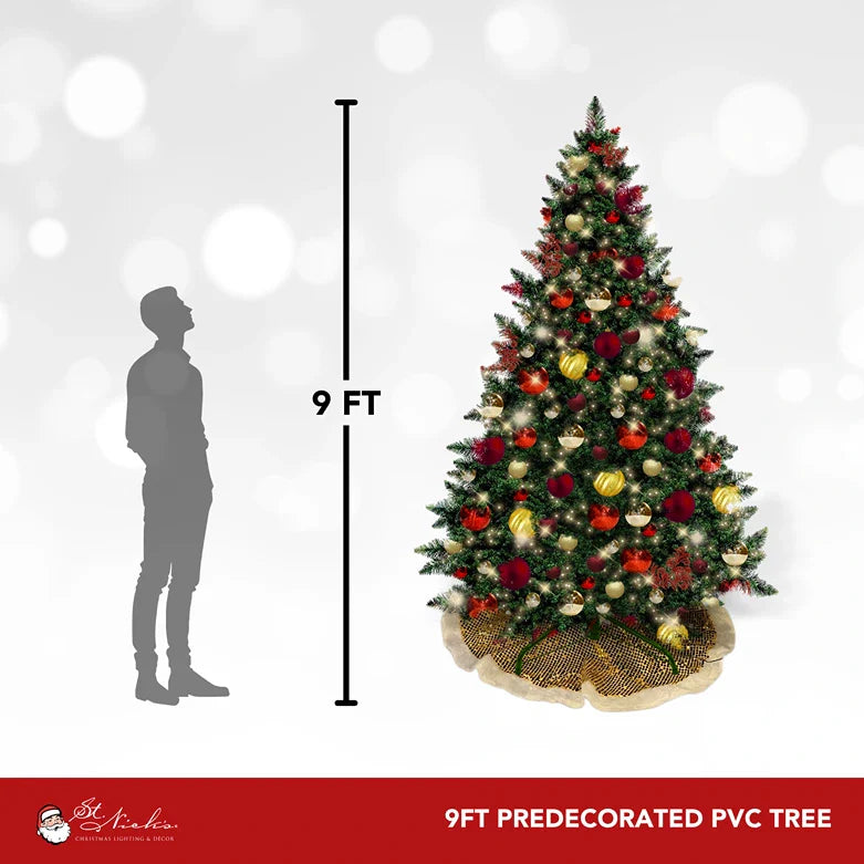 9FT Pre-Decorated PVC Tree