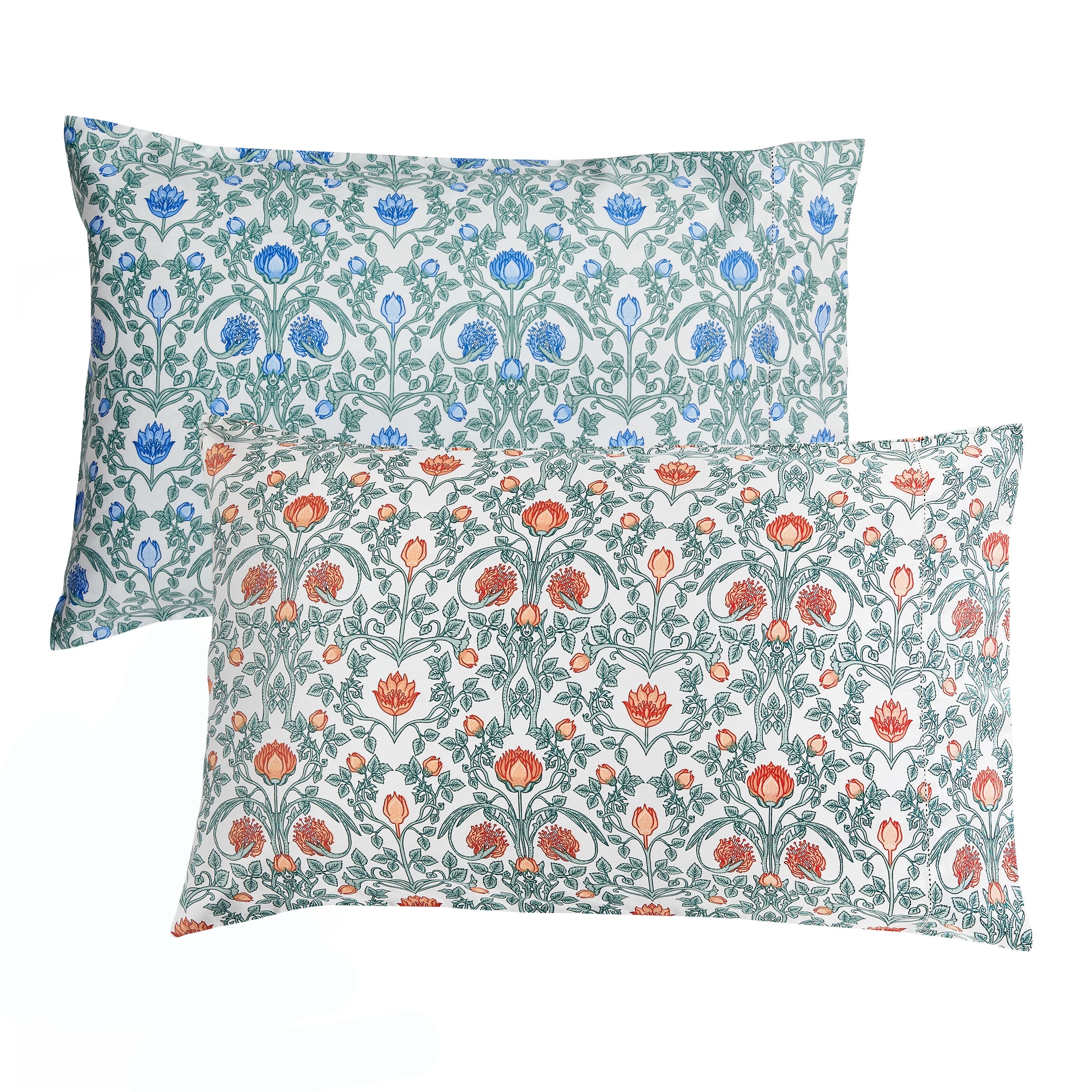 Arts & Crafts Floral Printed Pillowcase Pair