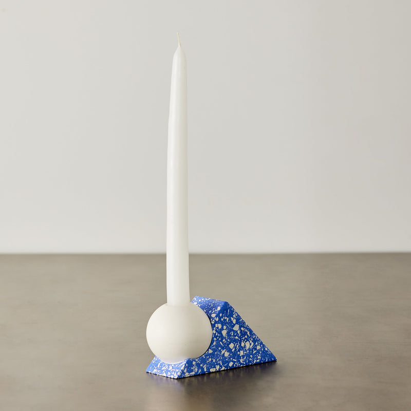 Equilibrium Cobalt Blue Terrazzo Taper Candle Holder