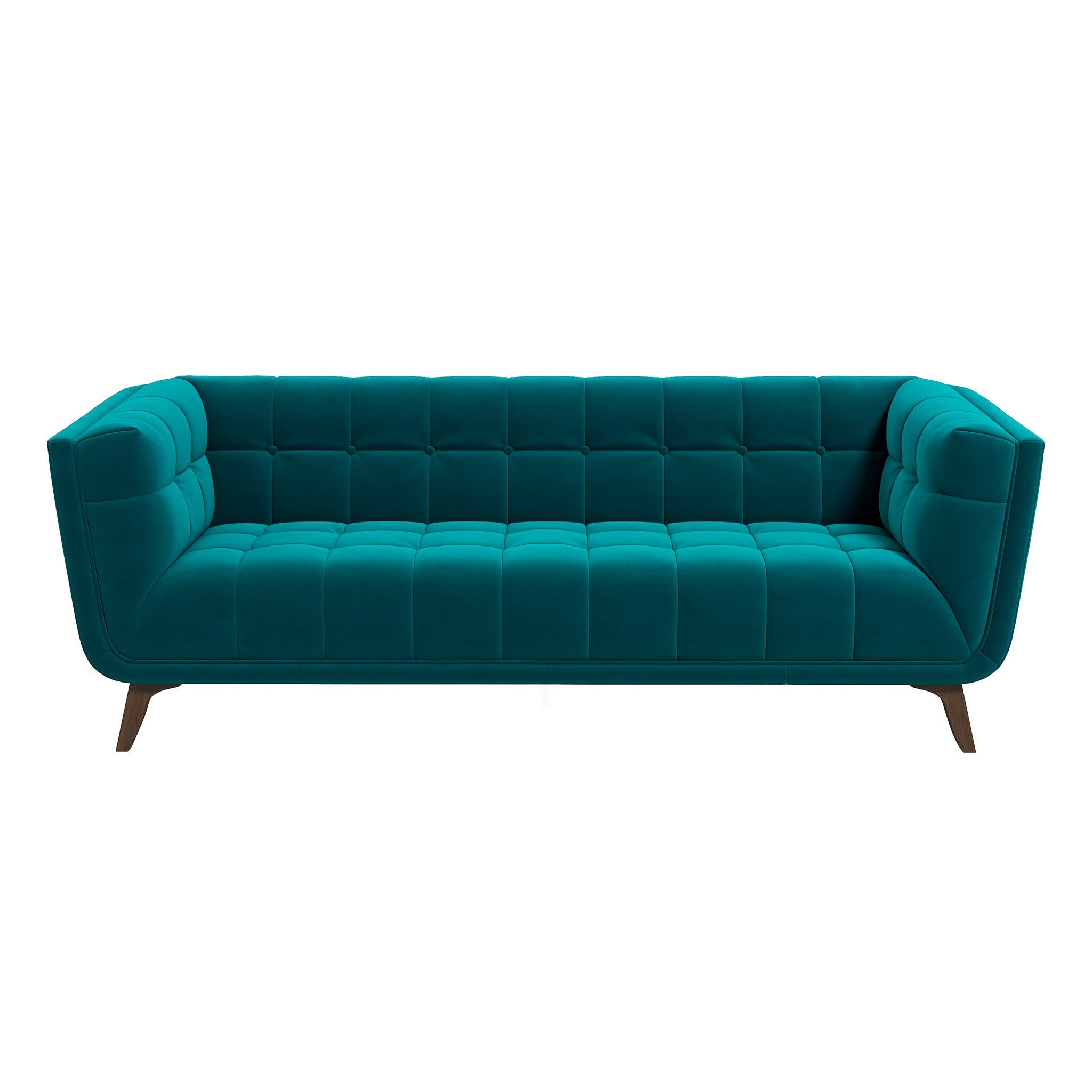 Addison Large Teal Velvet Sofa – Designer Sofa – Curated by SHOPLOBBIE