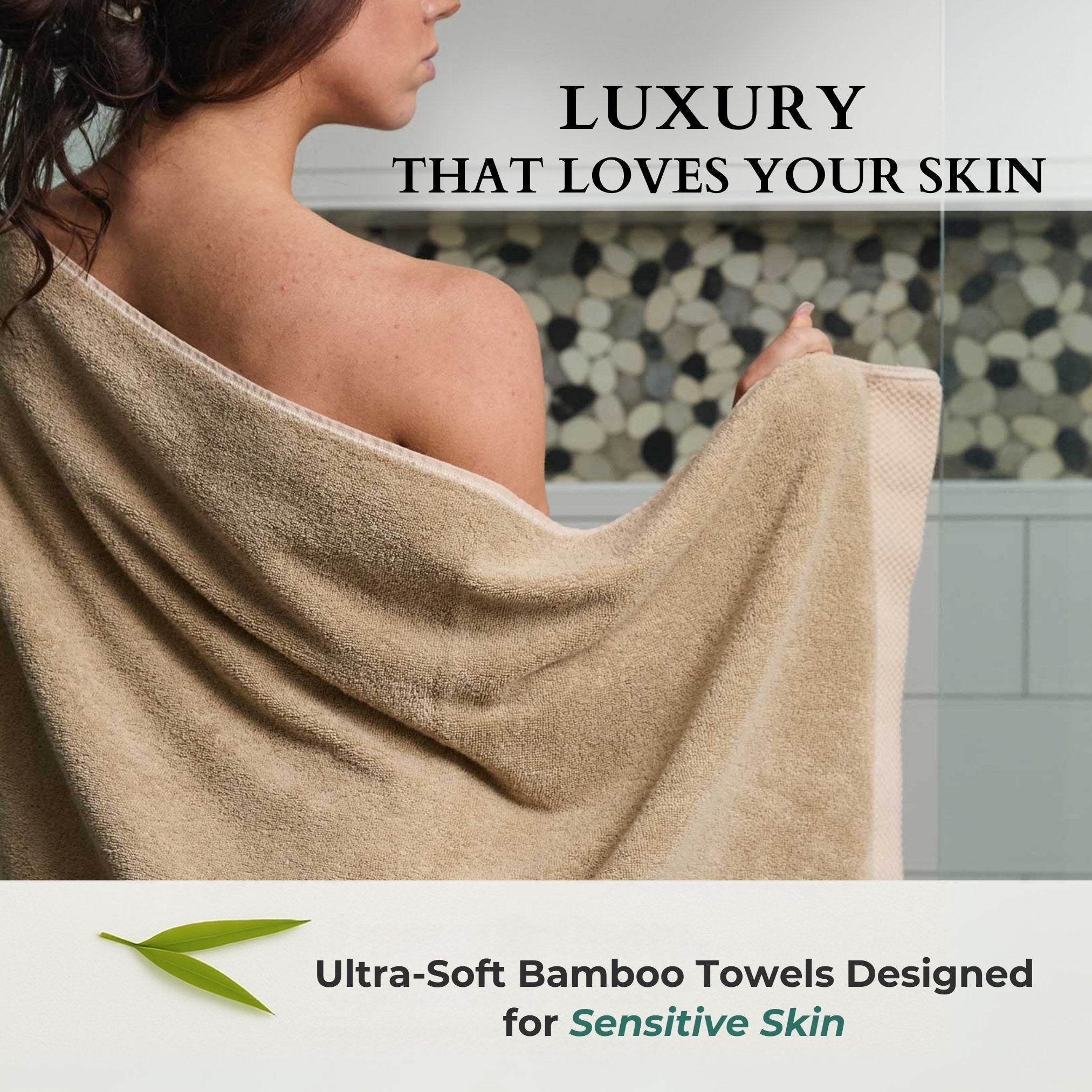 Bamboo 3 Piece Towel Set - Champagne