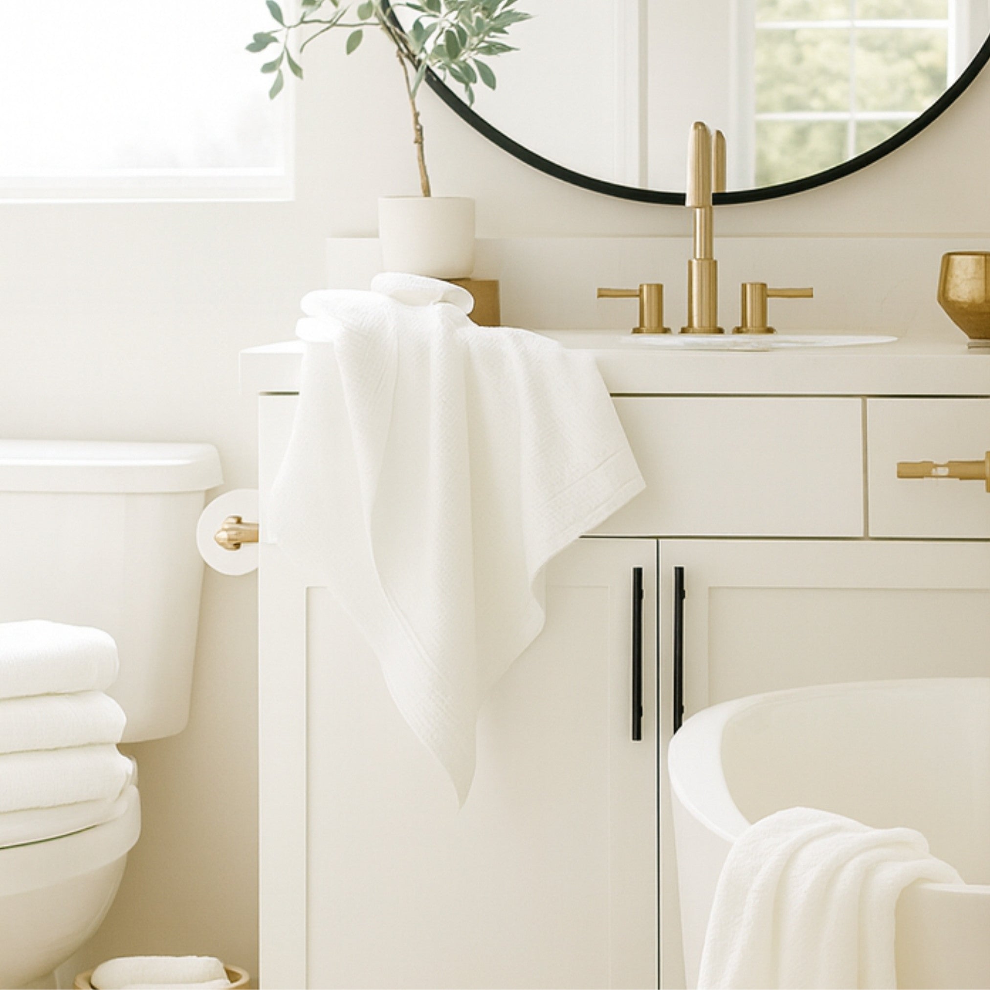 Bamboo 3 Piece Towel Set - White