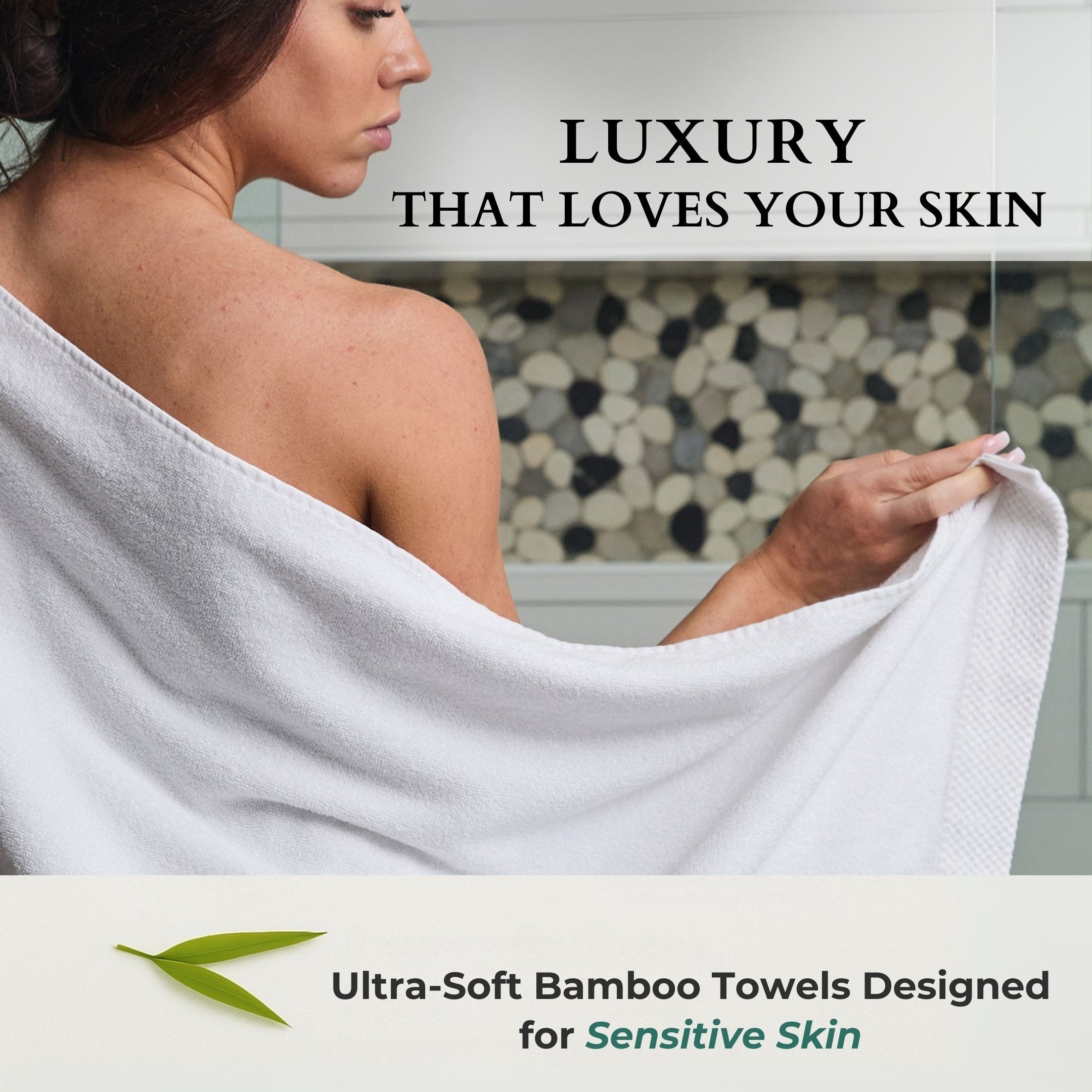 Bamboo 3 Piece Towel Set - White