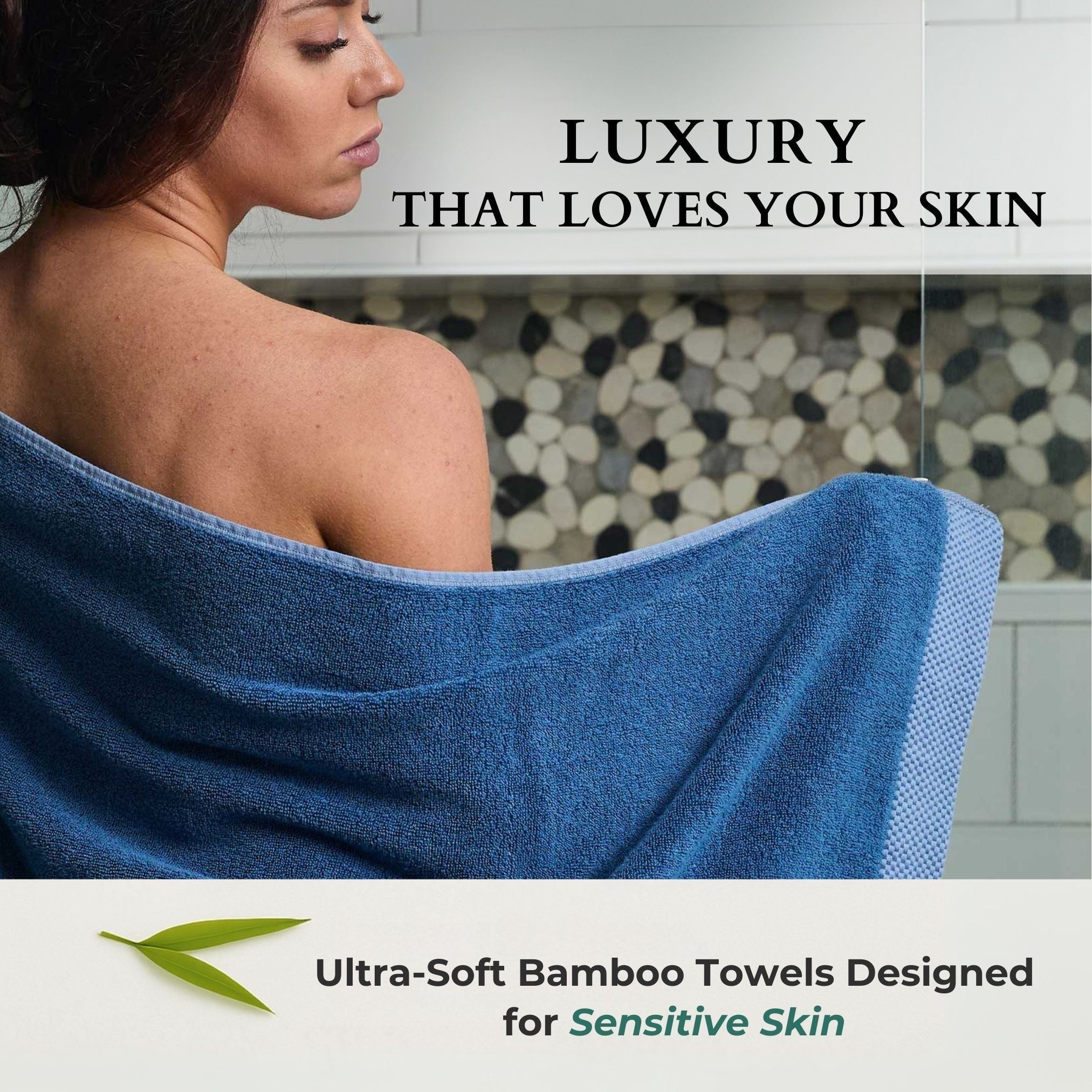Bamboo 8 Piece Towel Sets - Indigo