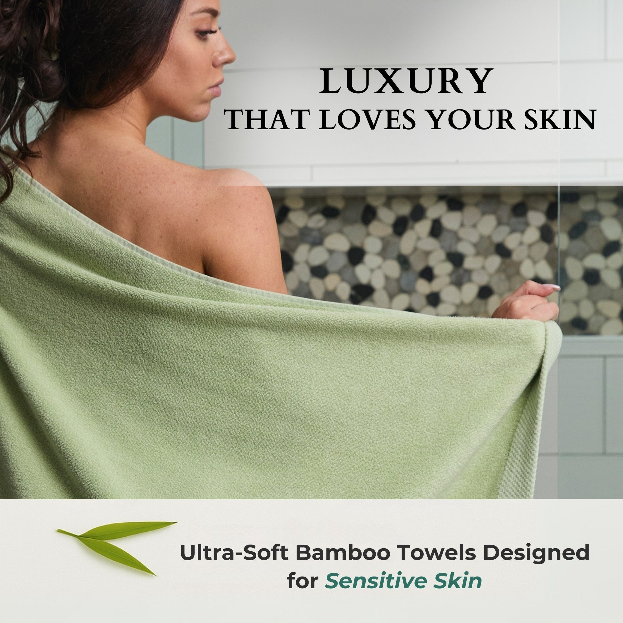 Bamboo 8 Piece Towel Sets - Sage