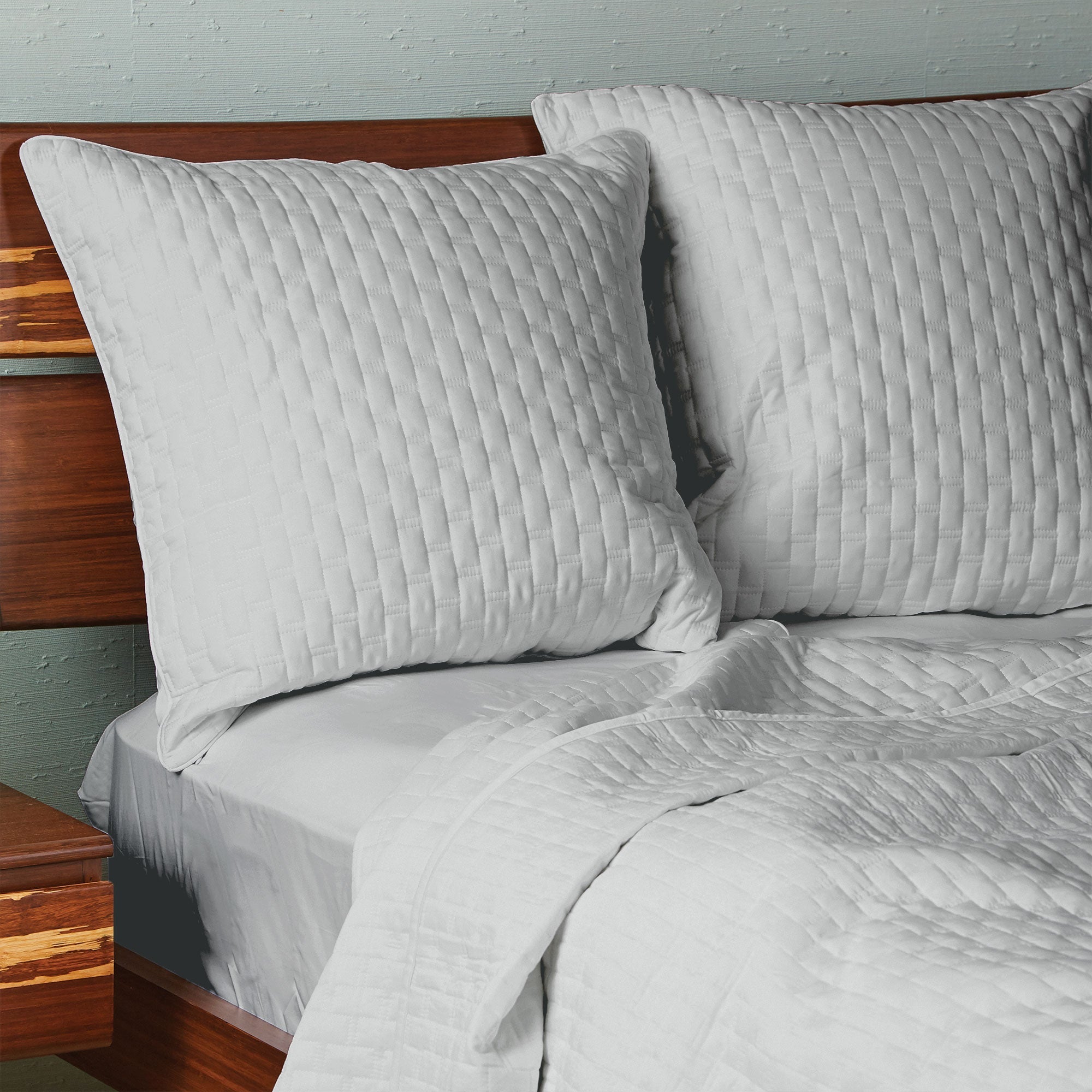 Bamboo Quilted Euro Sham 1 Piece - Stone