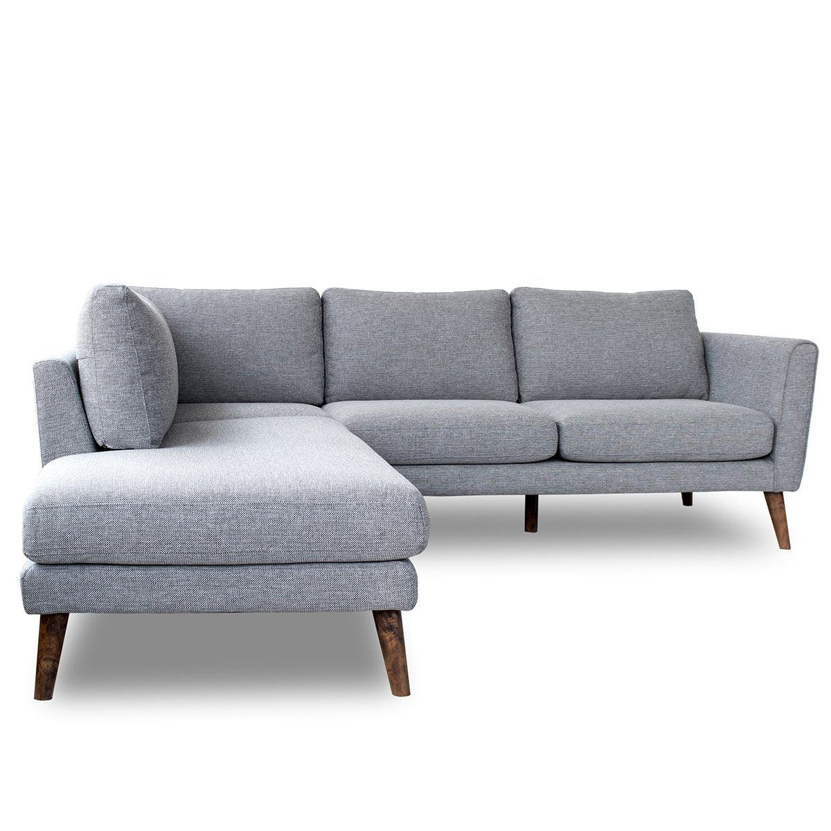 Benson Grey Fabric Sectional Sofa Left Facing Chaise – Designer Sofa –