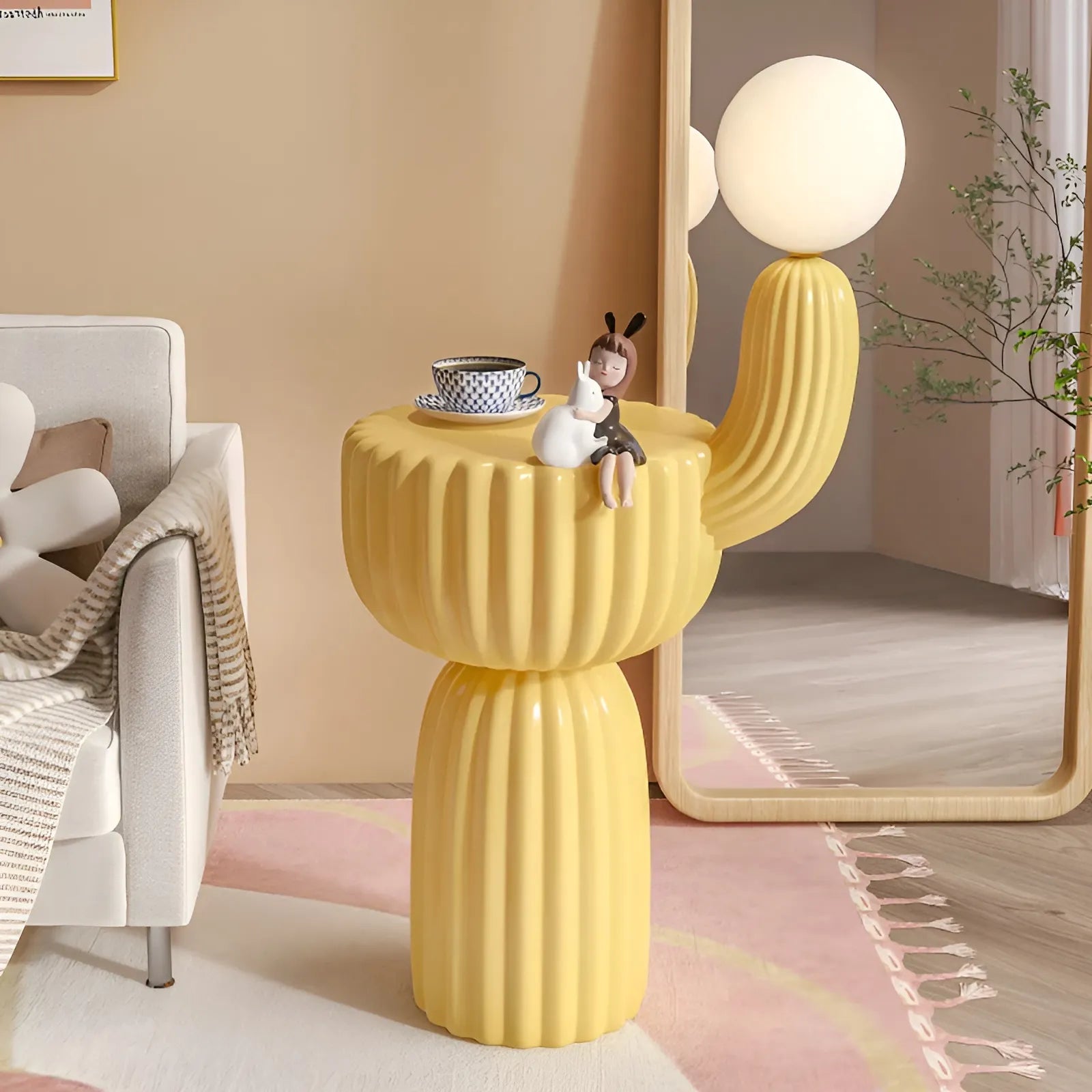 Cactus Bedside Table + Lamp
