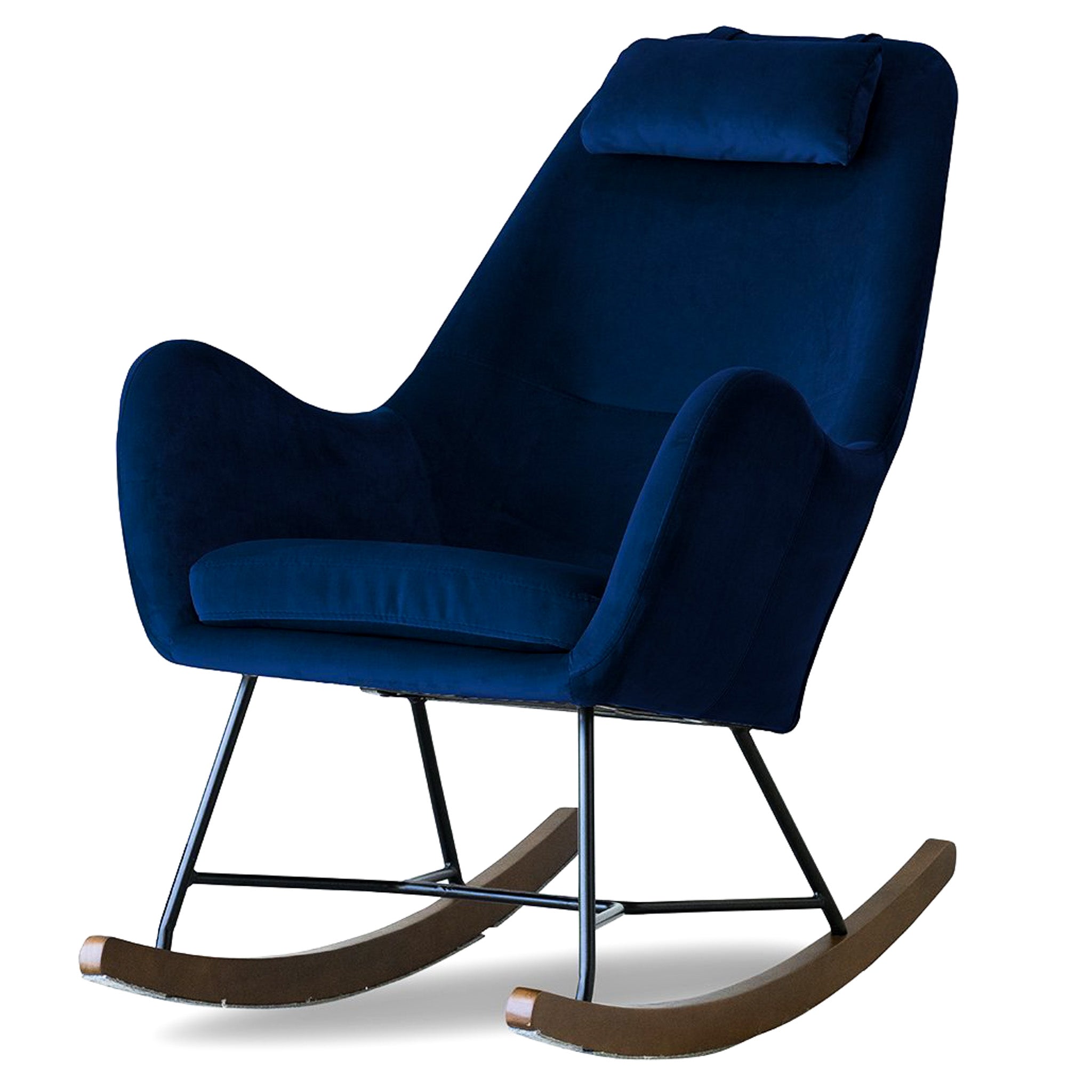 Chelsea Blue Velvet Rocking Chair – Luxury Modern Seating – Curated by