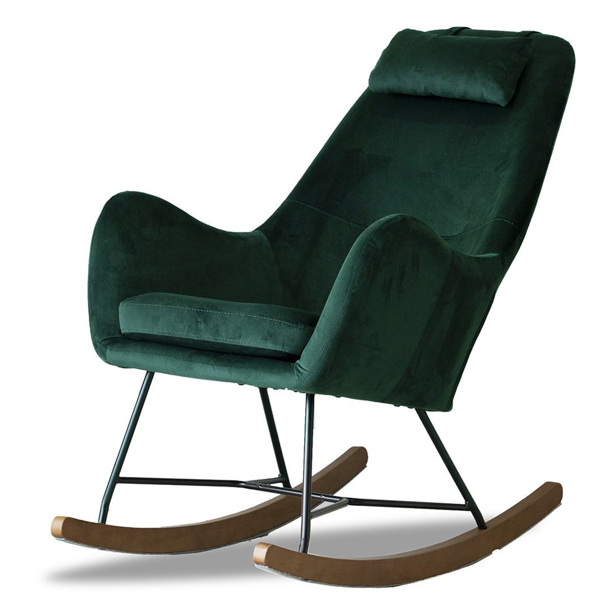 Chelsea Green Velvet Rocking Chair – Luxury Modern Seating – Curated b