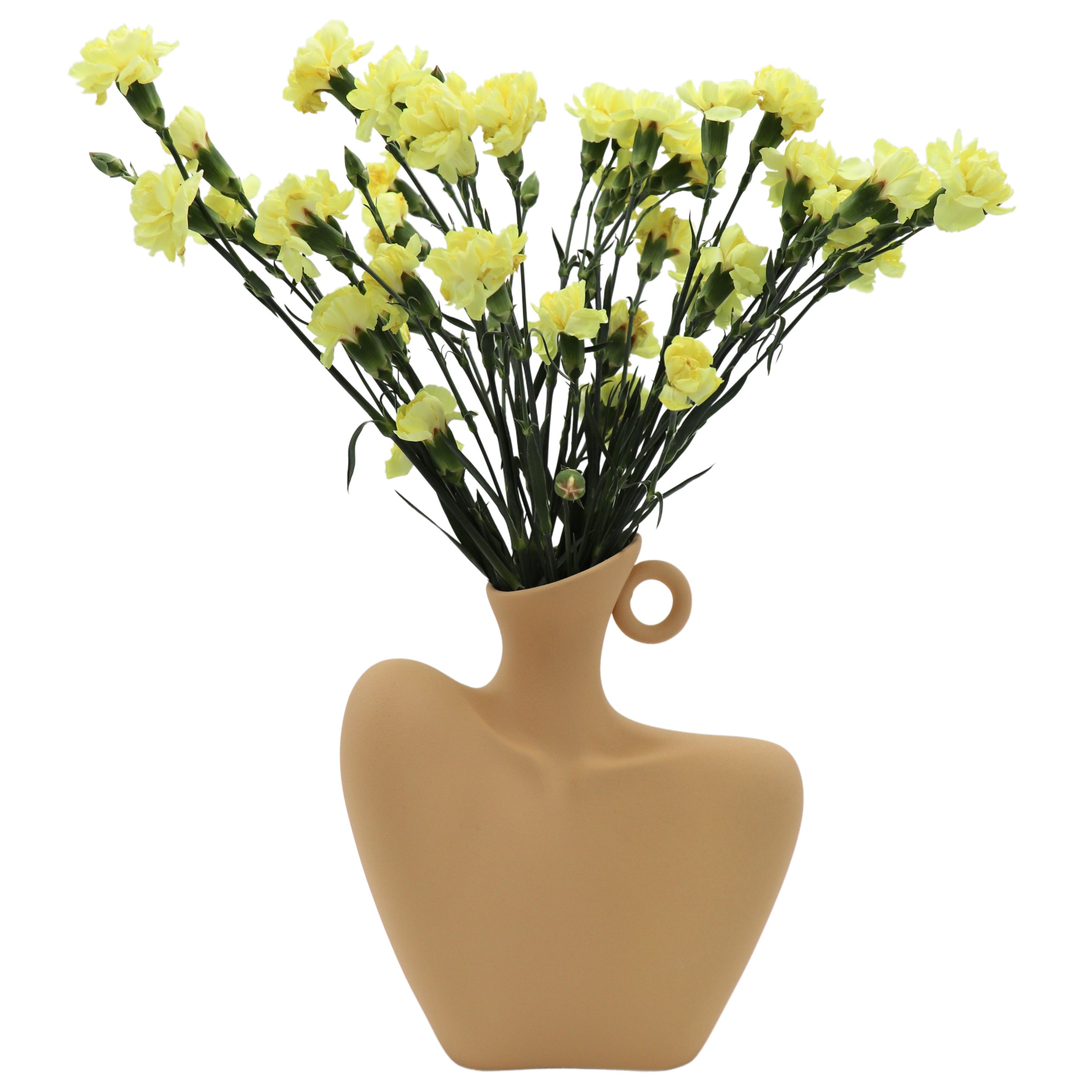 Cream Handle Muse Vase