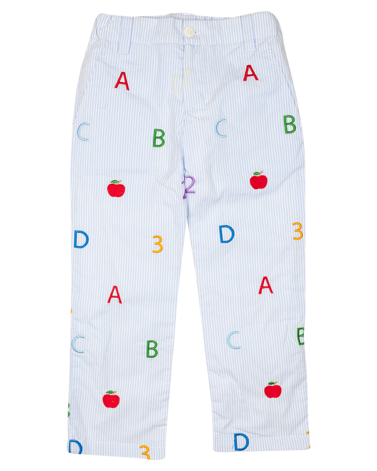ABC 123 Embroidered Pants- FINAL SALE