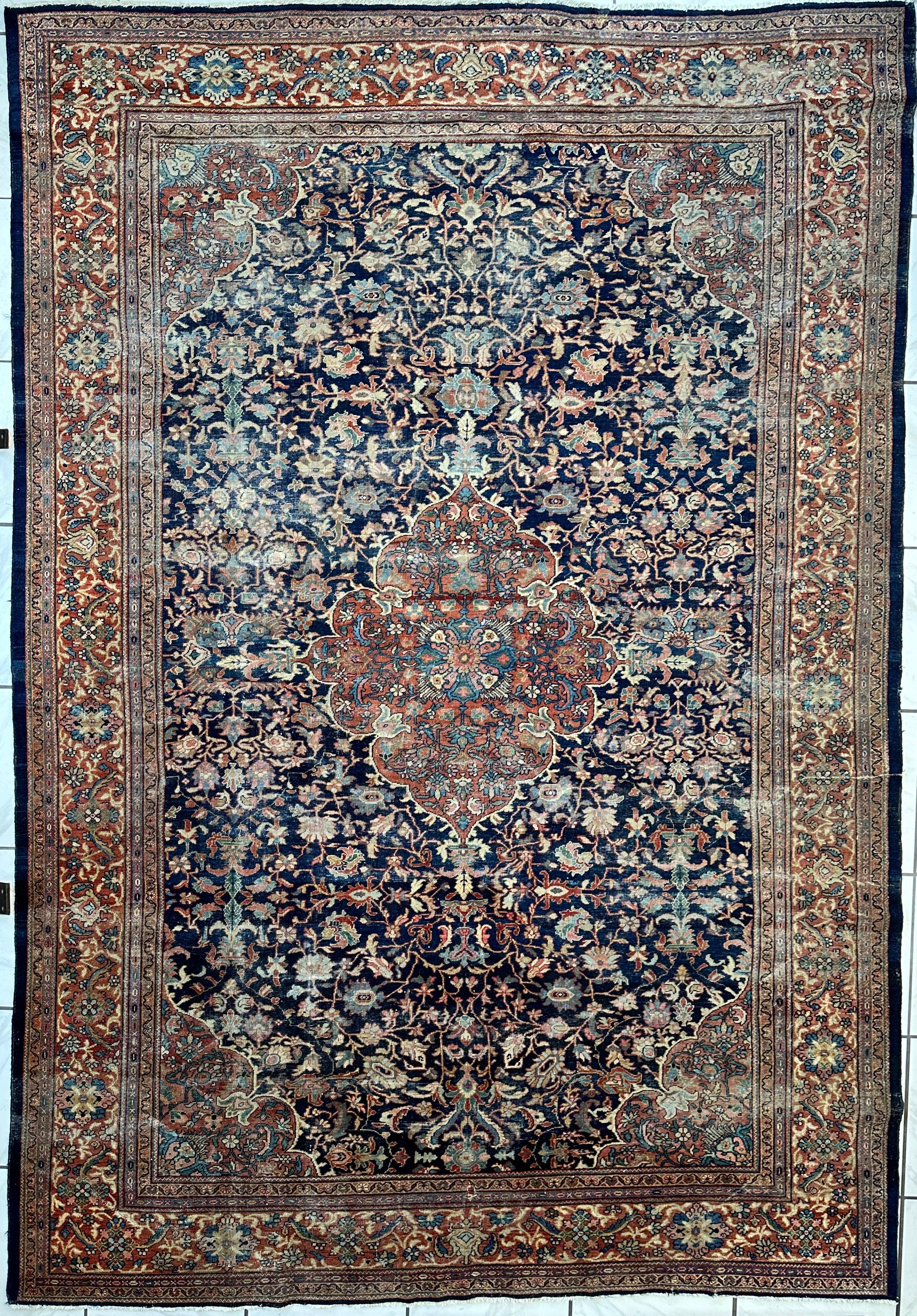Antique Persian Mahal Rug 8’3”x12’ - Circa 1900 Treasure