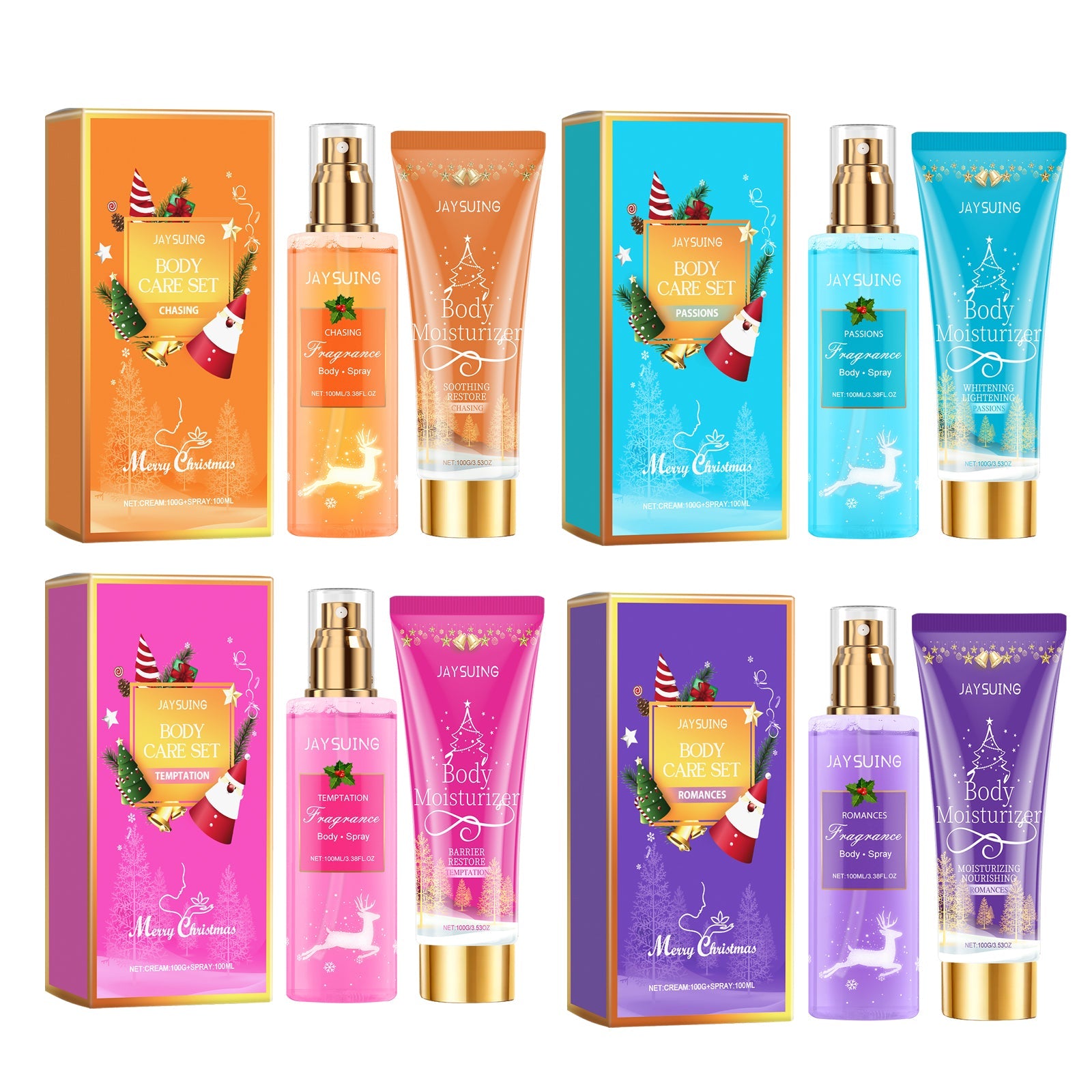 Christmas Perfumed Body Care Set, Deodorant Spray Body Lotion For Lasting Holiday Party Scent