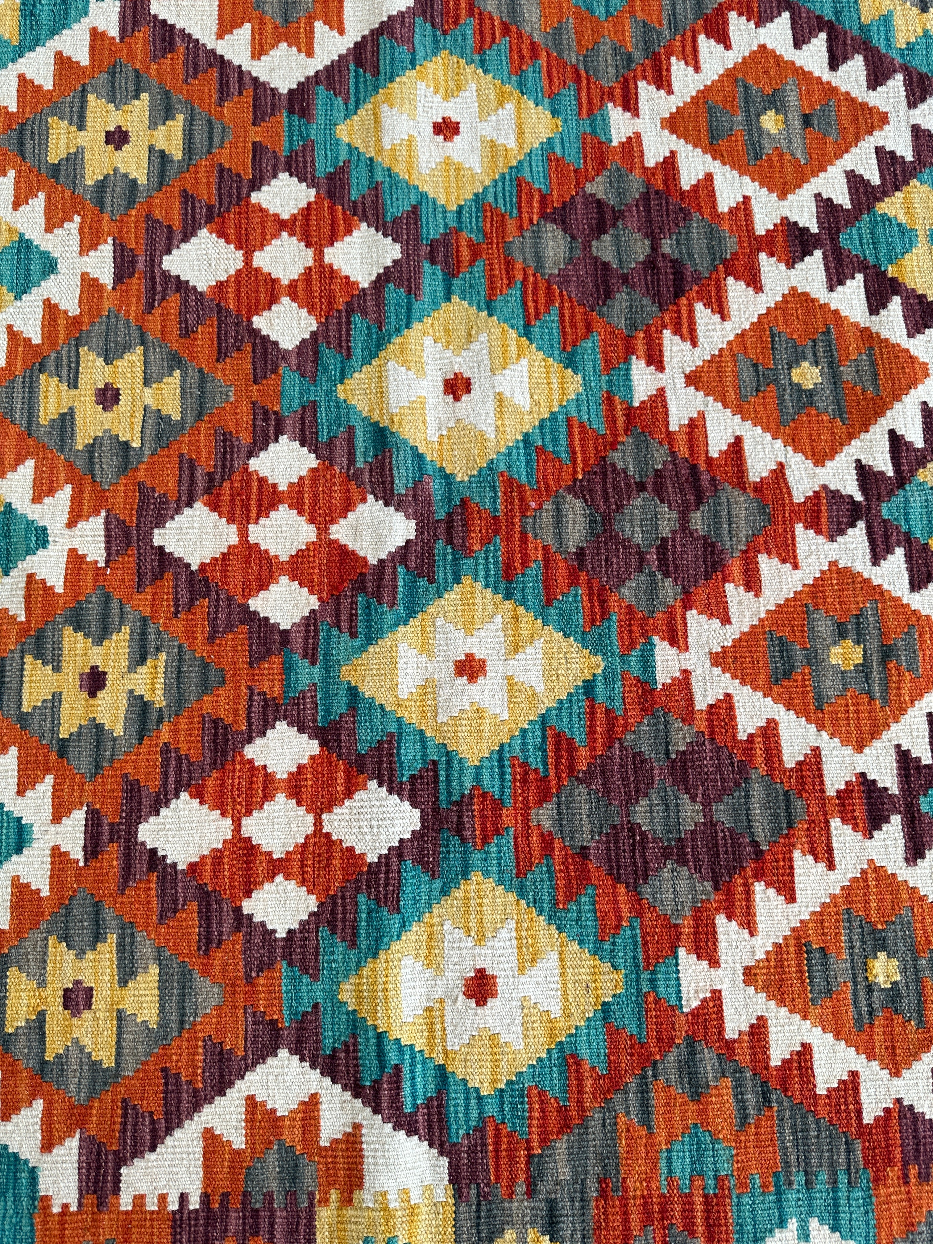 Afghani Maimana Kilim Wool Rug 4’3” x 6’7”