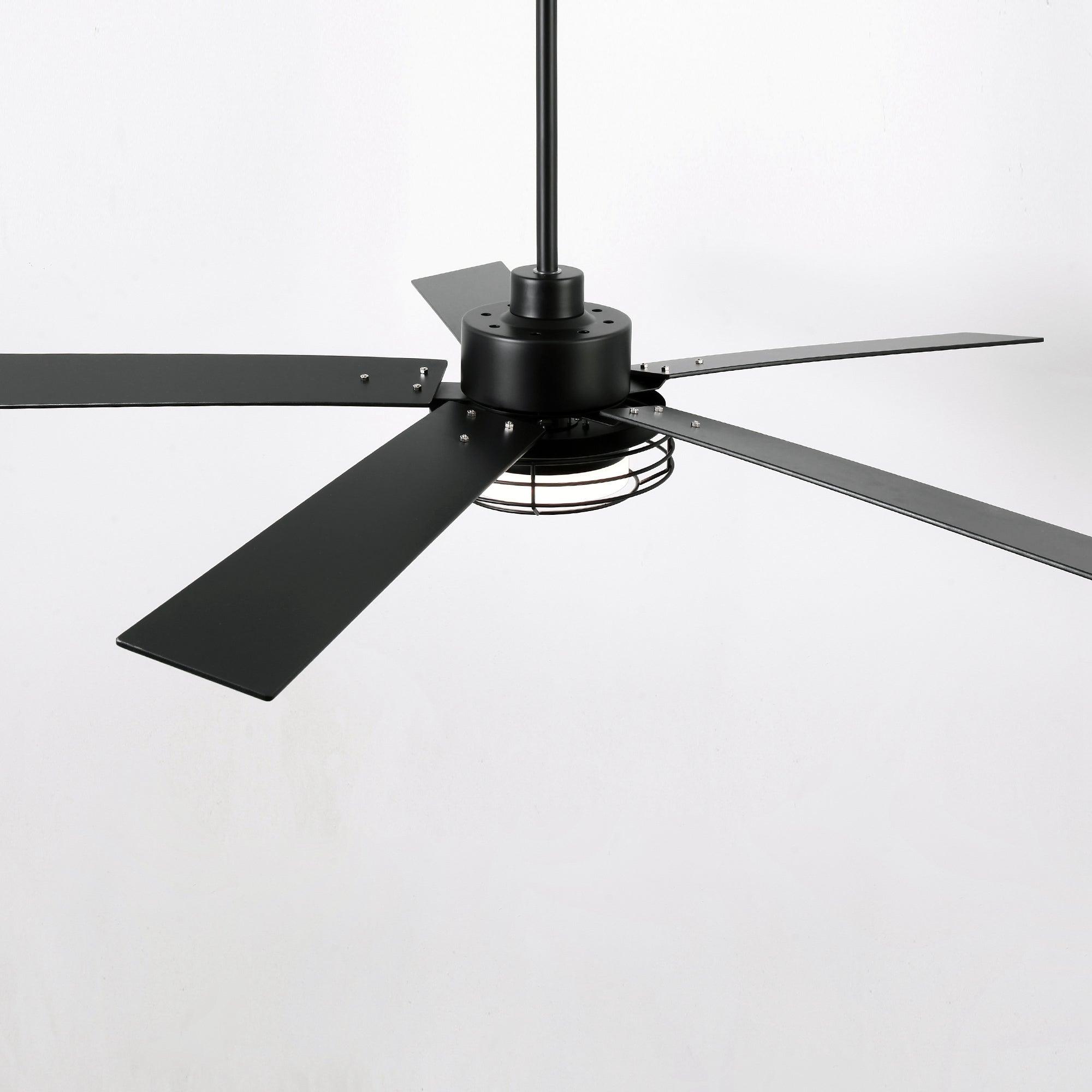 52 Inch Bernice DC Motor Industrial Downrod Ceiling Fan with LED Light and Remote Control